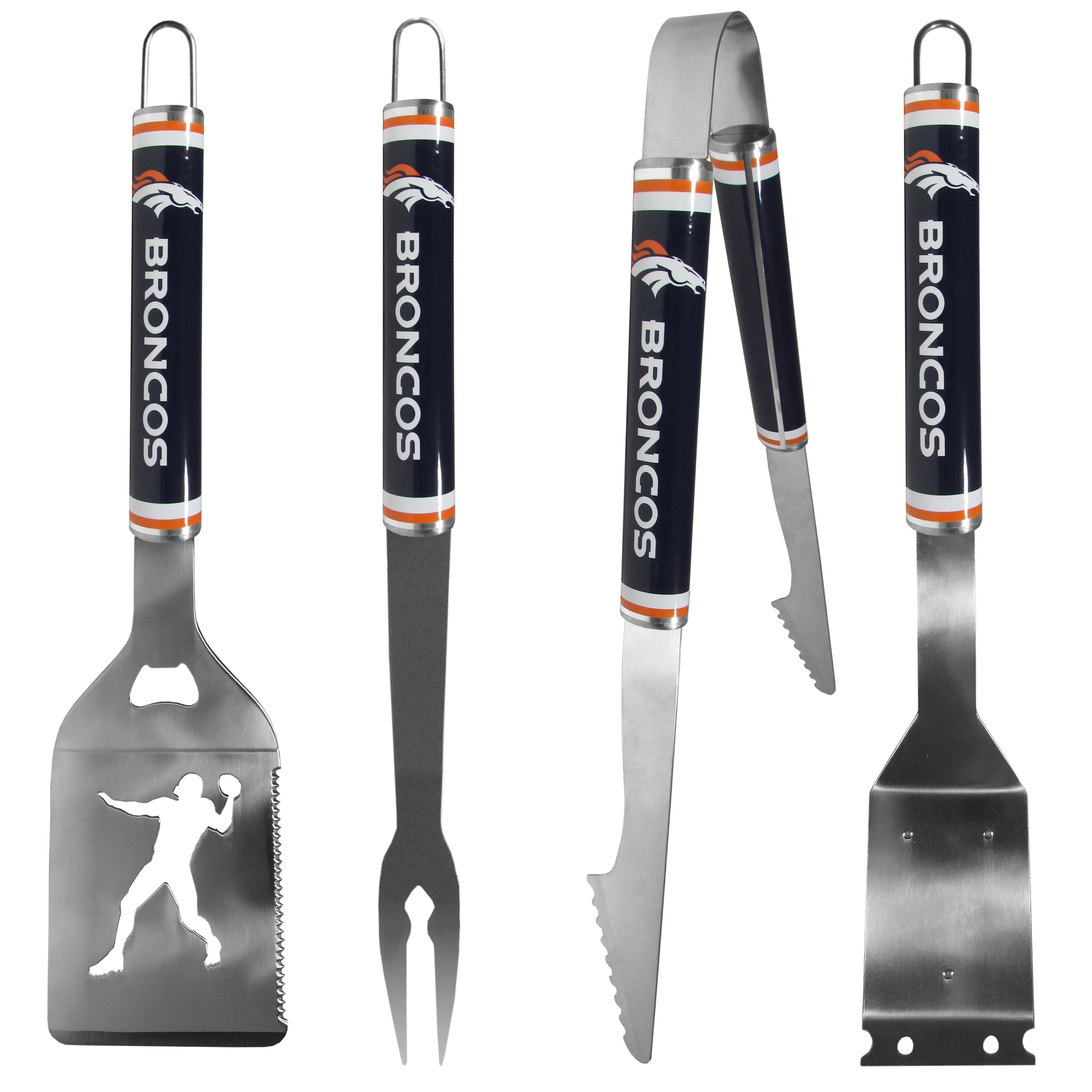 Denver Broncos 4 pc Logo Grill Tool Set
