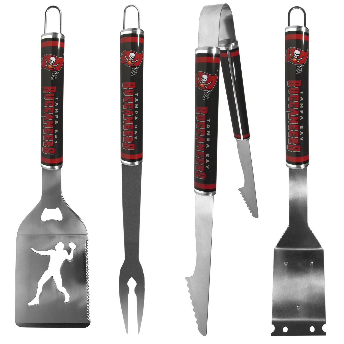 Tampa Bay Buccaneers 4 pc Logo Grill Tool Set