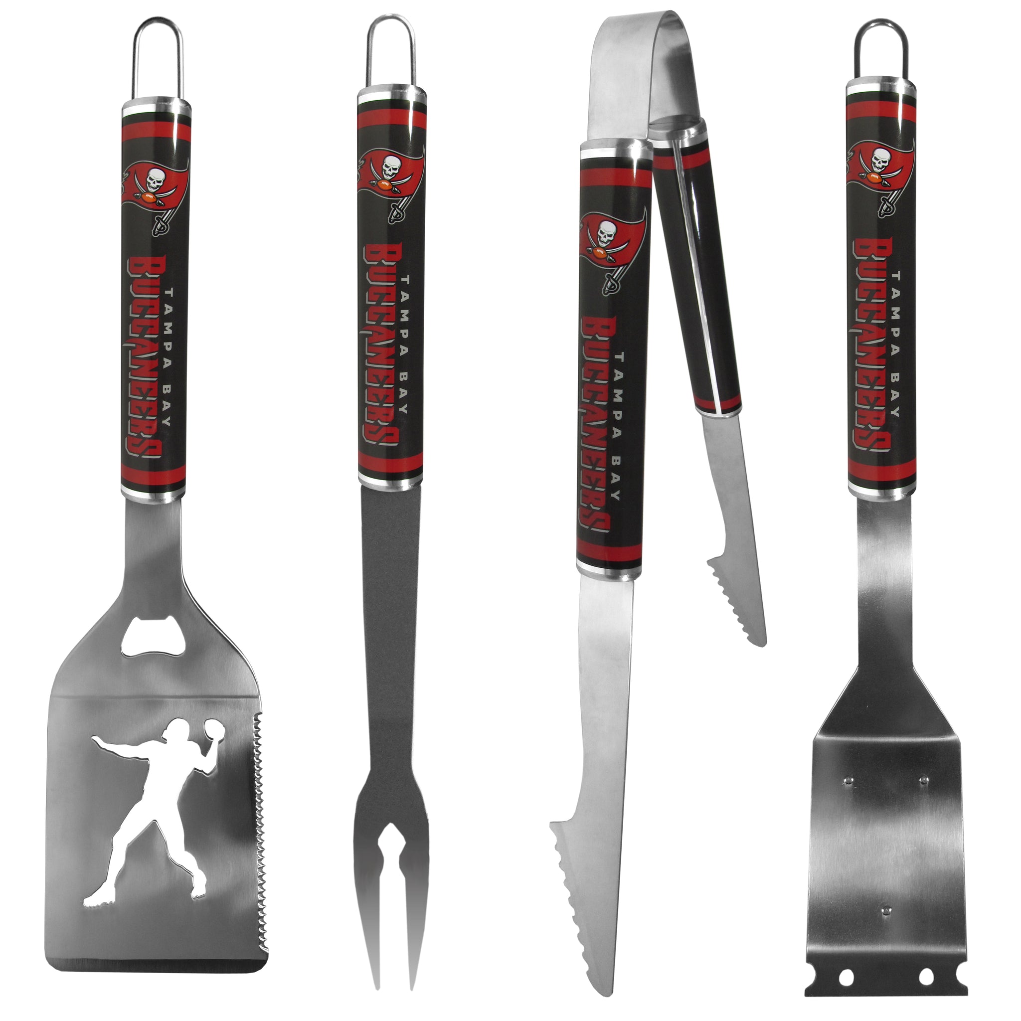 Tampa Bay Buccaneers 4 pc Logo Grill Tool Set