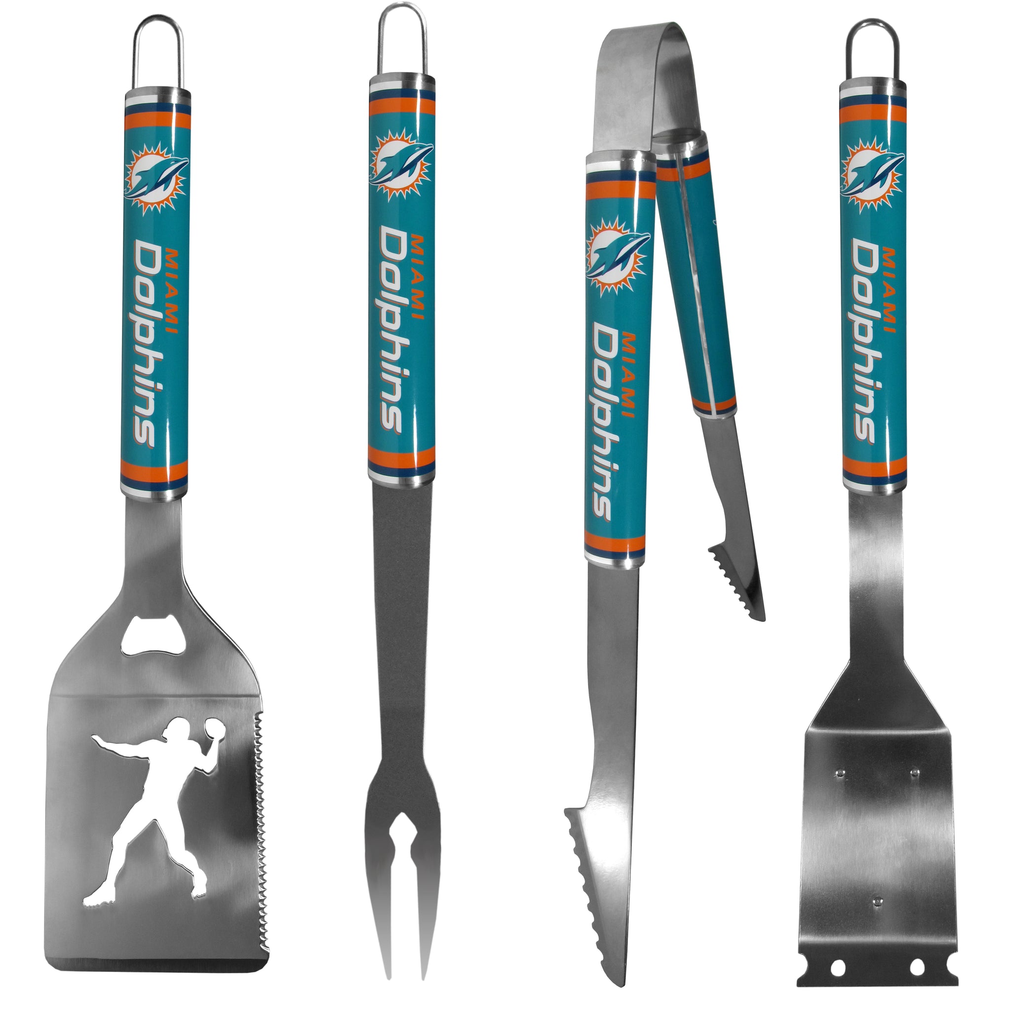 Miami Dolphins 4 pc Logo Grill Tool Set