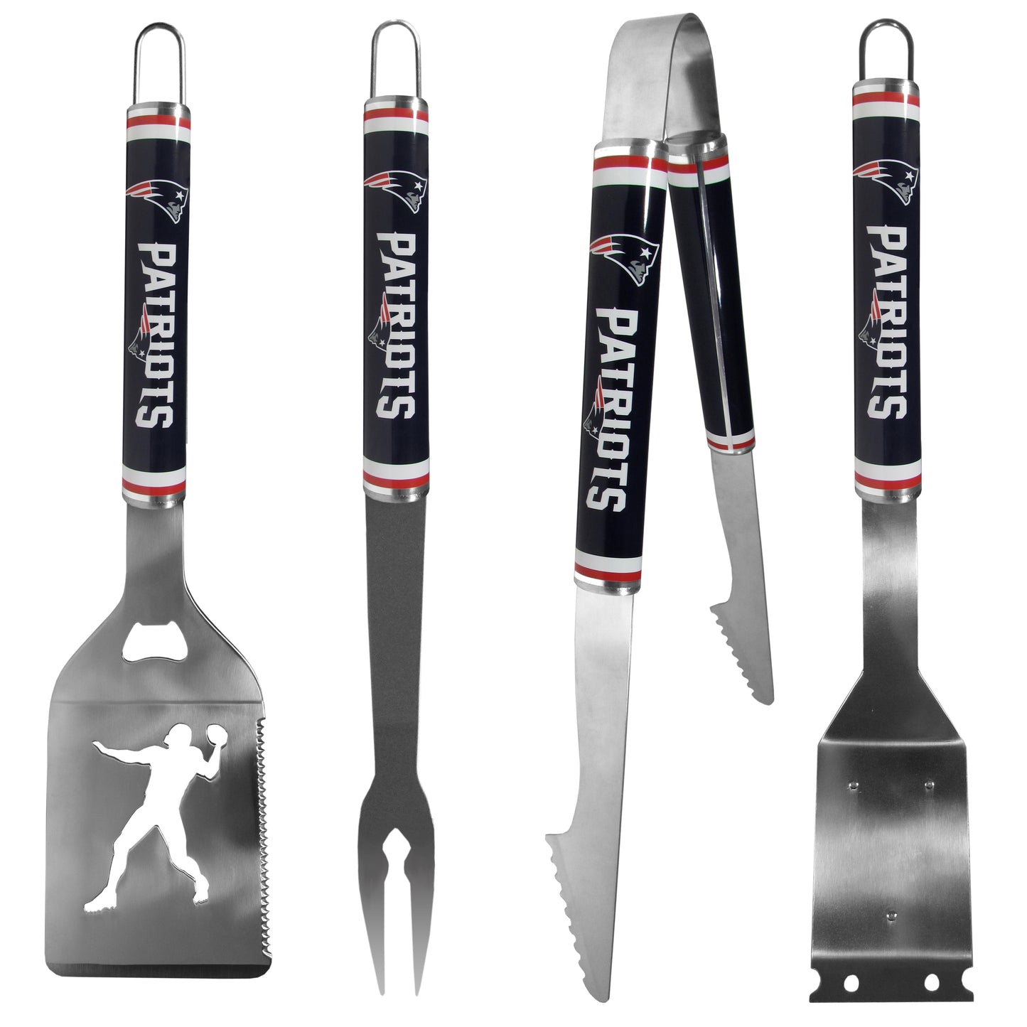 New England Patriots 4 pc Logo Grill Tool Set