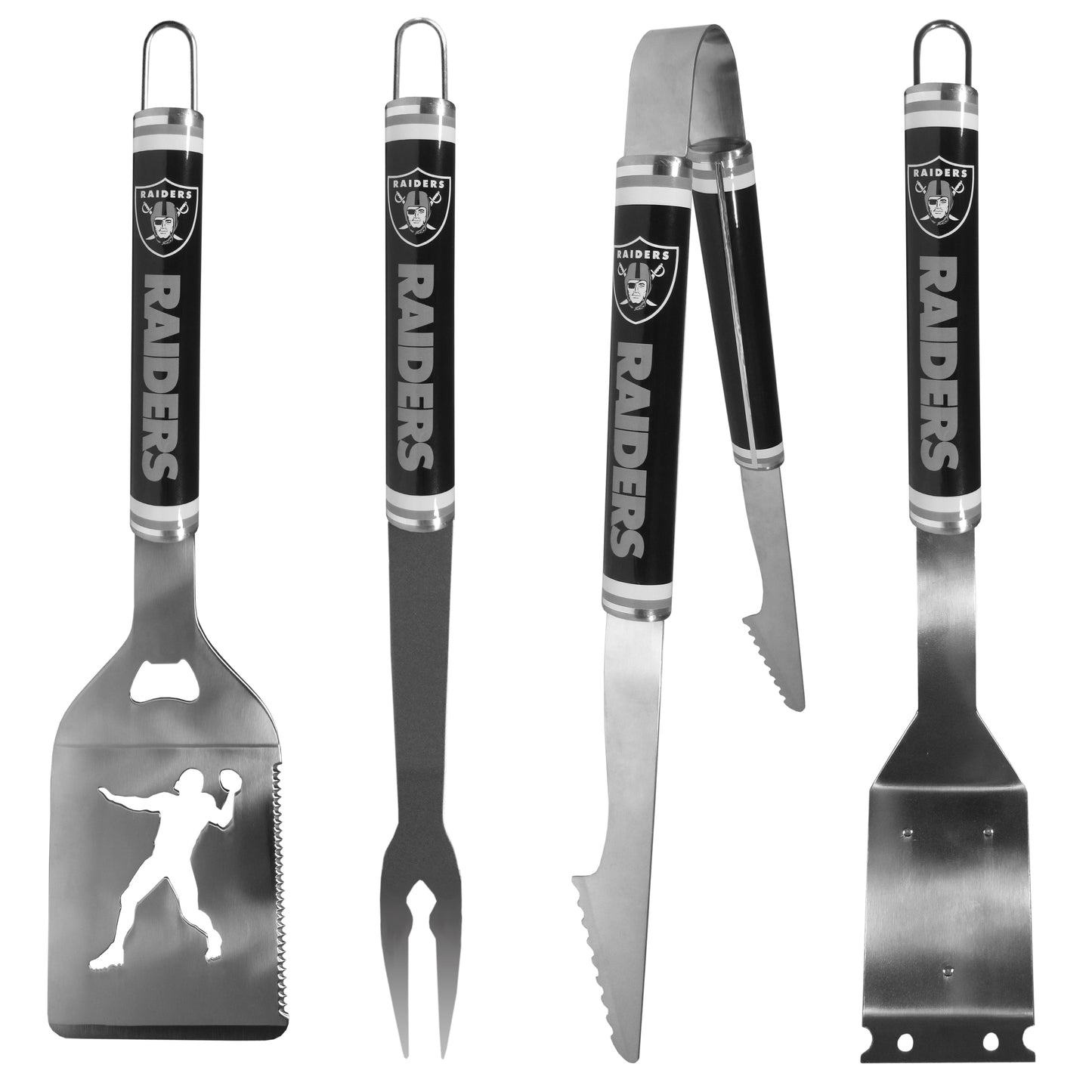 Las Vegas Raiders 4 pc Logo Grill Tool Set