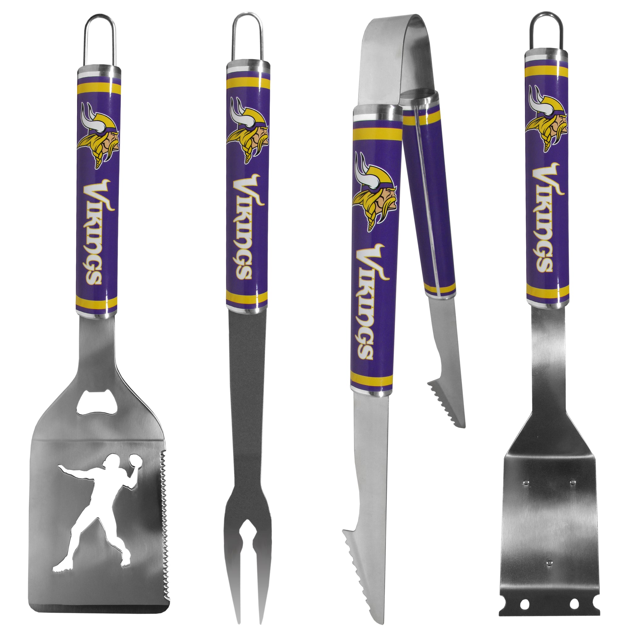 Minnesota Vikings 4 pc Logo Grill Tool Set
