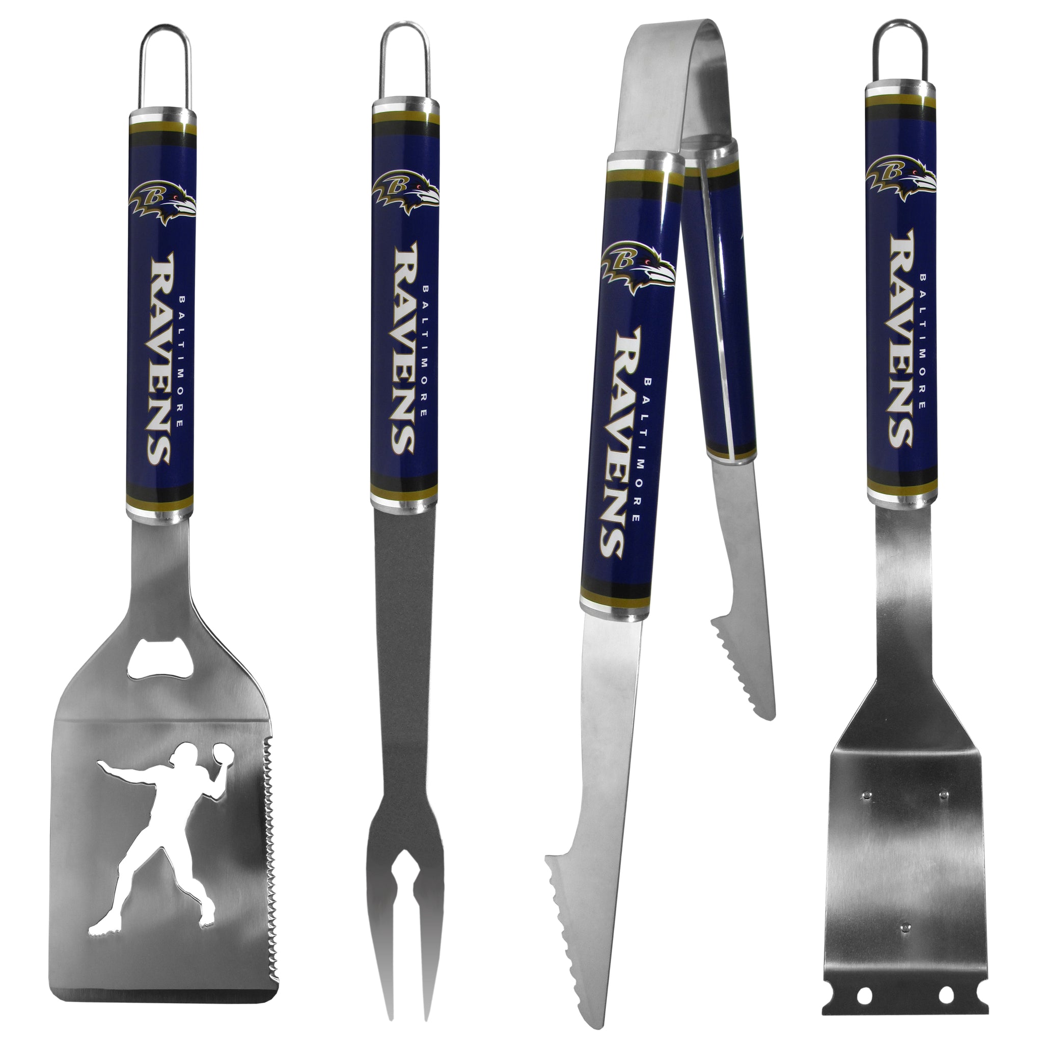 Baltimore Ravens 4 pc Logo Grill Tool Set
