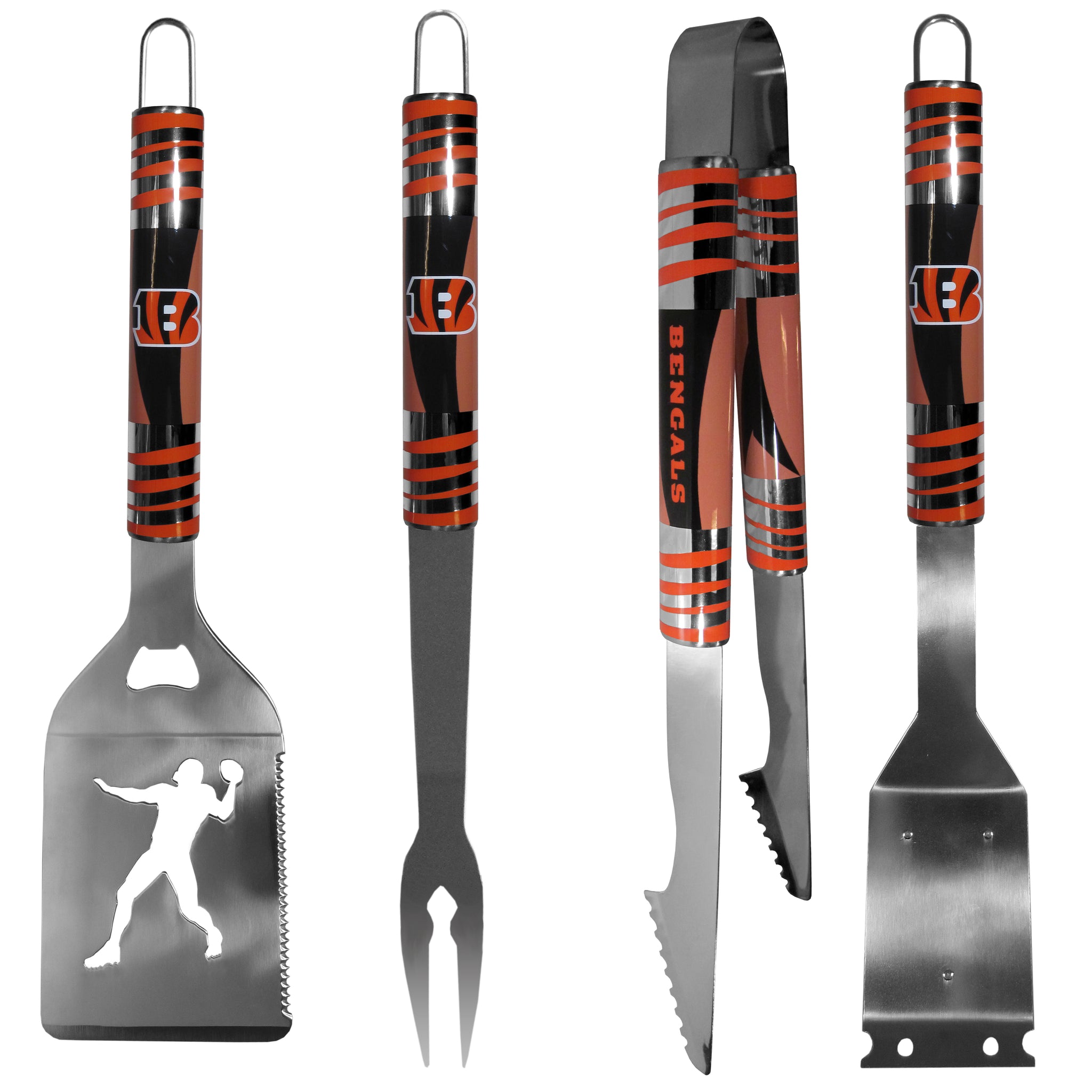 Cincinnati Bengals 4 pc Steel Grill Tool Set
