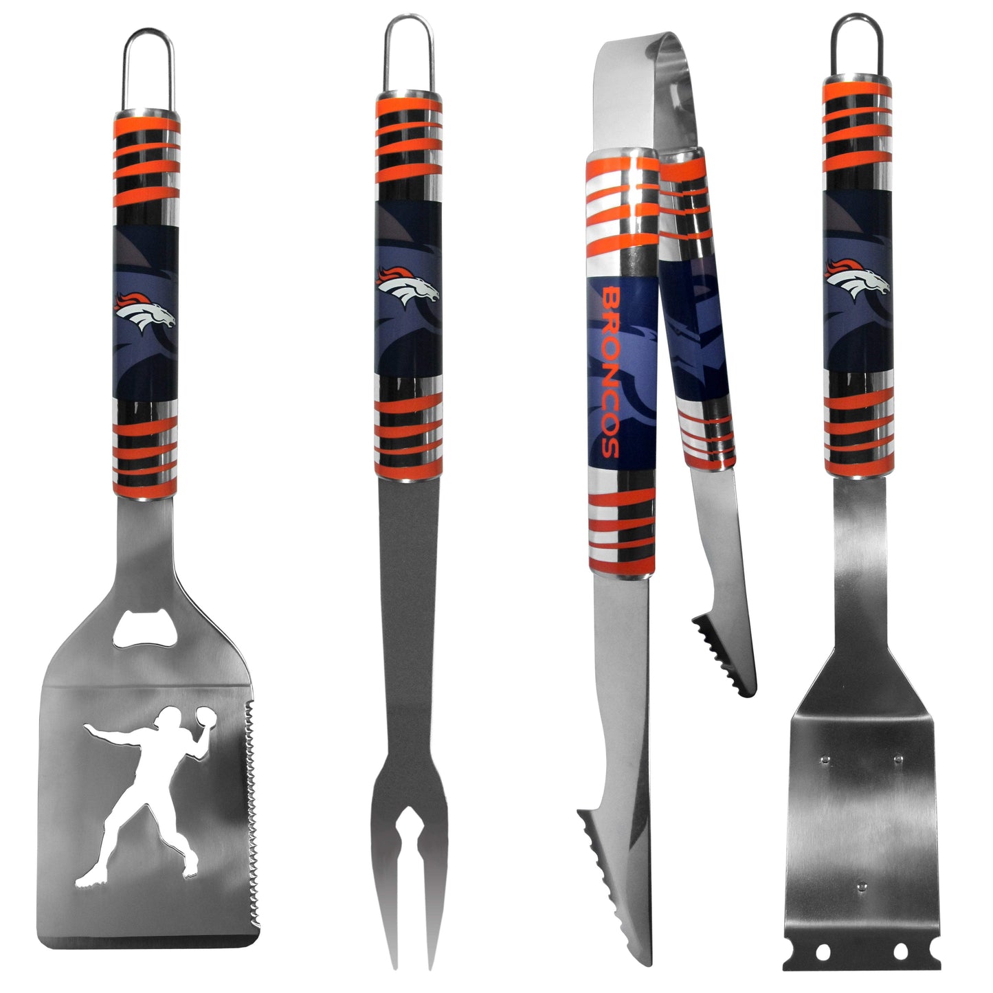 Denver Broncos 4 pc Steel Grill Tool Set - Siskiyou - Flyclothing LLC