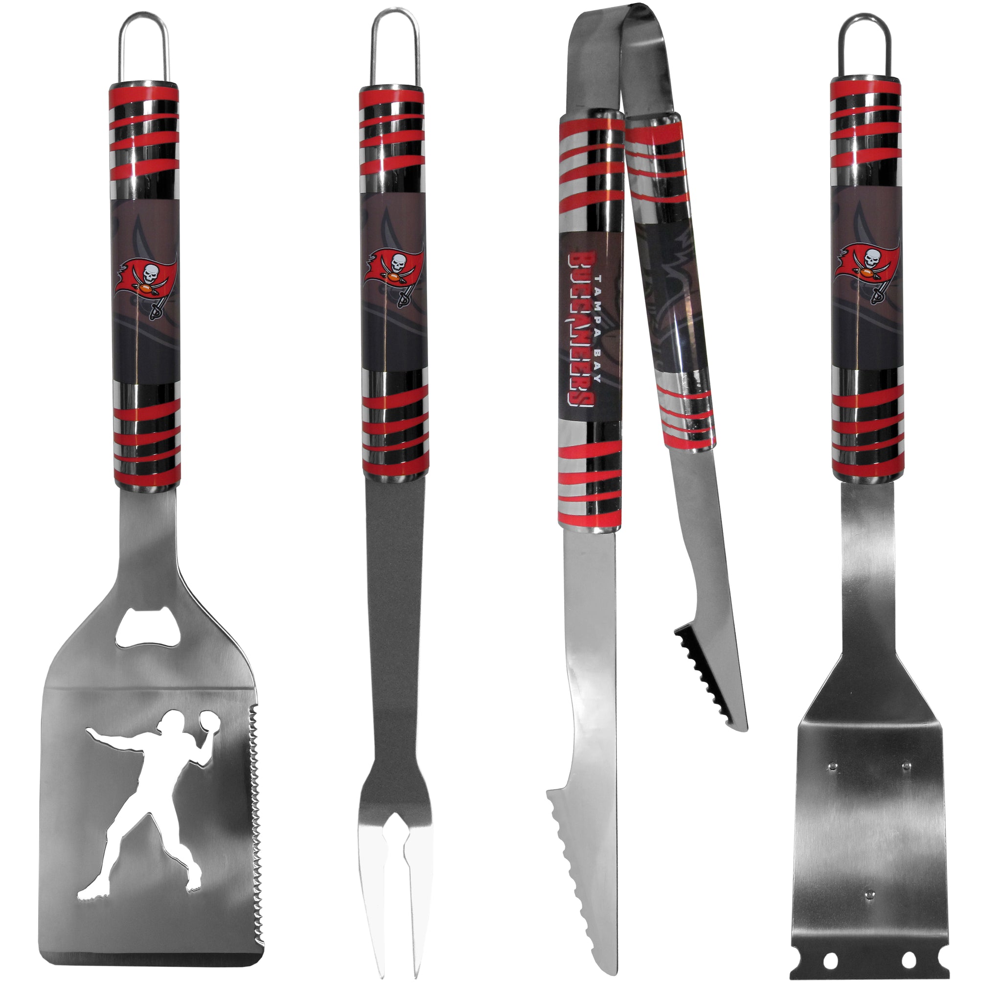 Tampa Bay Buccaneers 4 pc Steel Grill Tool Set