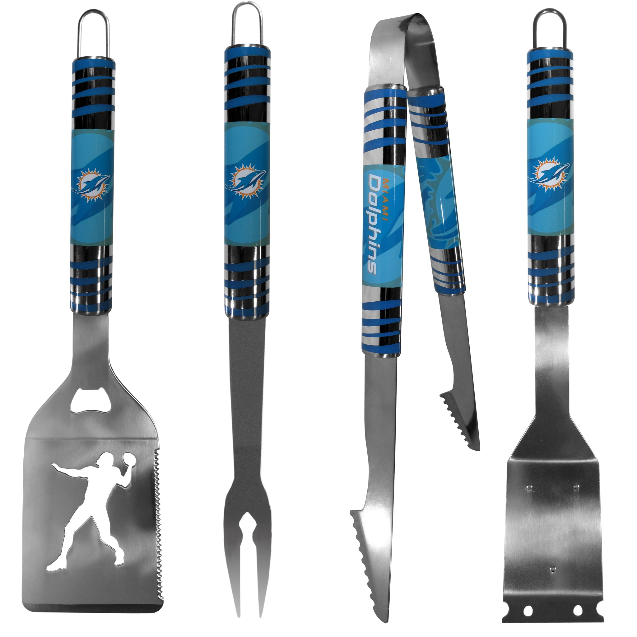 Miami Dolphins 4 pc Steel Grill Tool Set