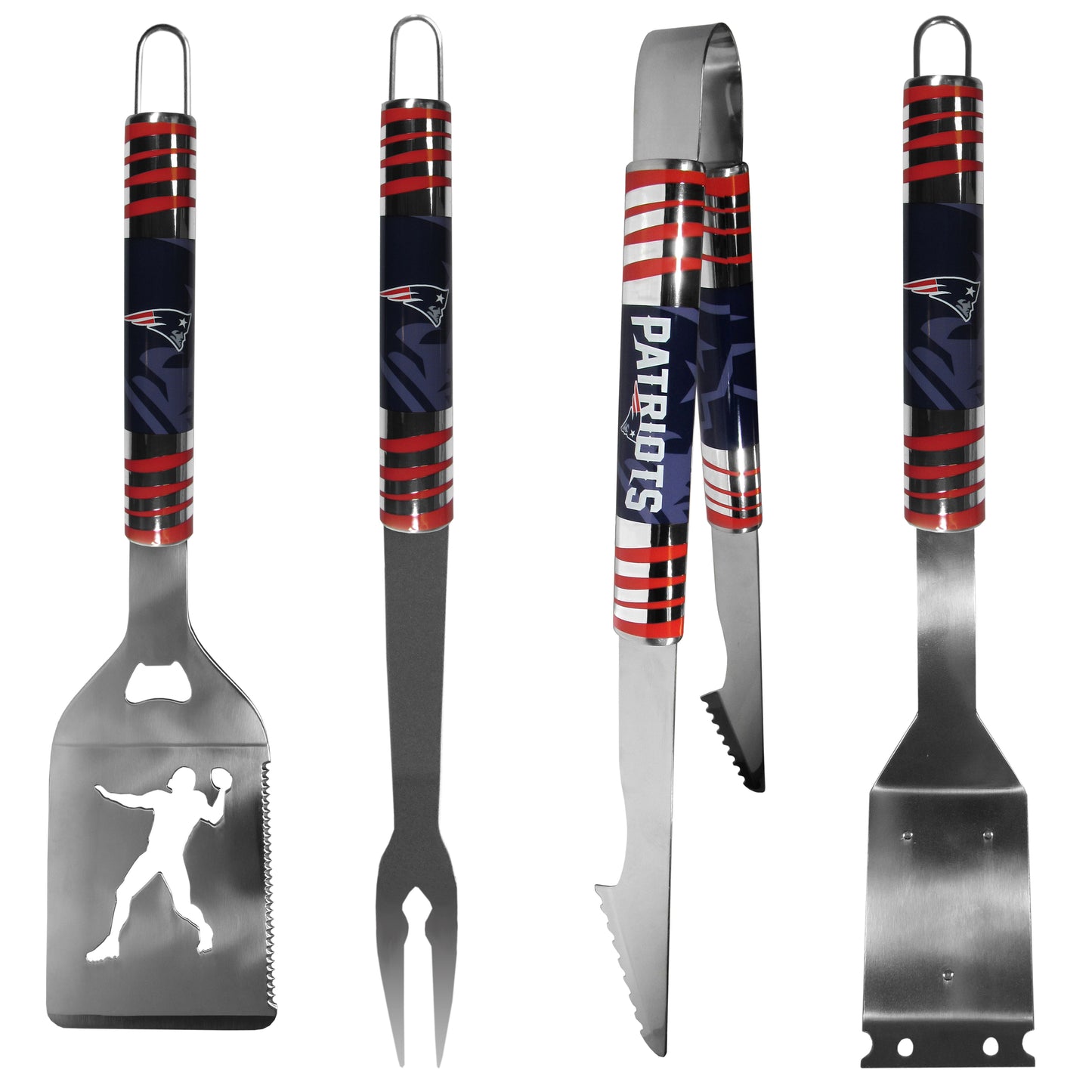 New England Patriots 4 pc Steel Grill Tool Set