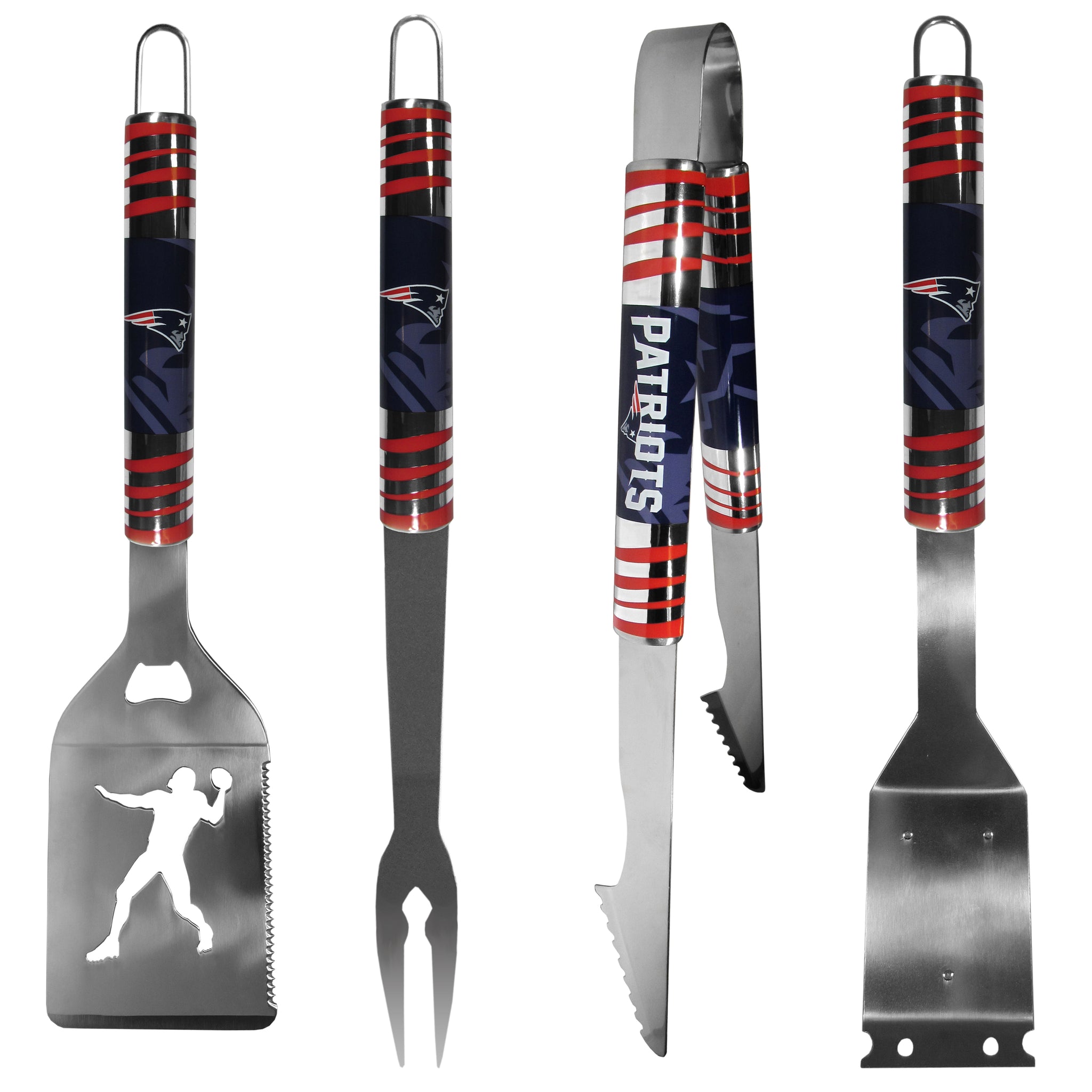 New England Patriots 4 pc Steel Grill Tool Set