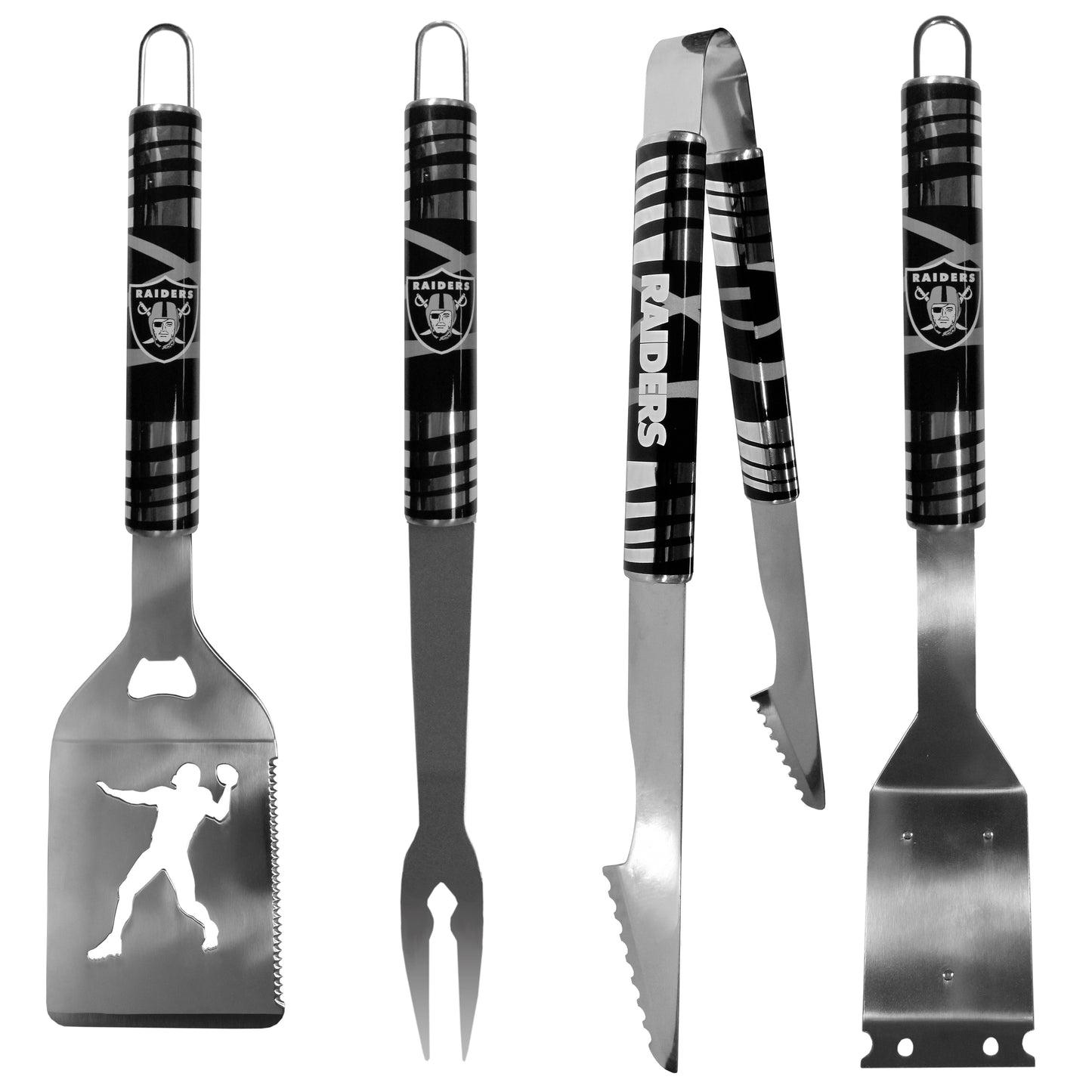 Las Vegas Raiders 4 pc Steel Grill Tool Set