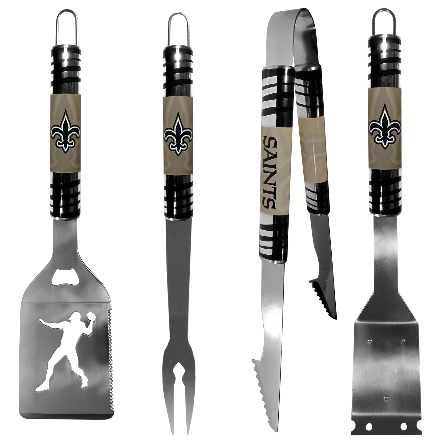 New Orleans Saints 4 pc Steel Grill Tool Set