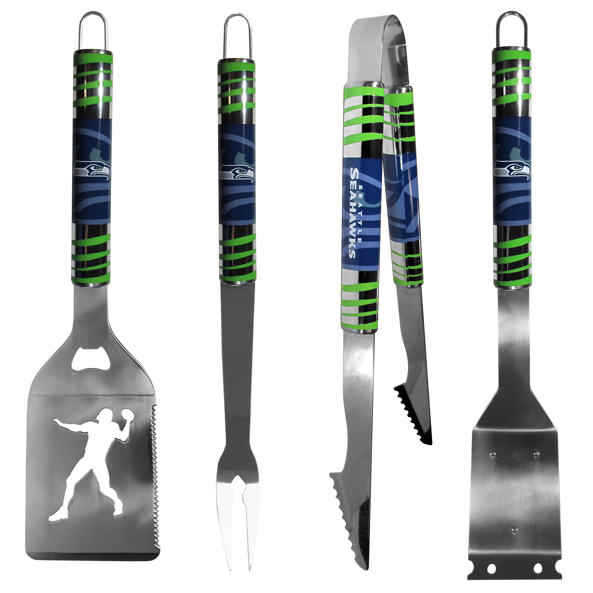 Seattle Seahawks 4 pc Steel Grill Tool Set