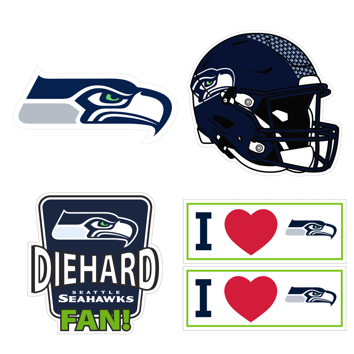 Seattle Seahawks 5 pack of 4 inch Decals