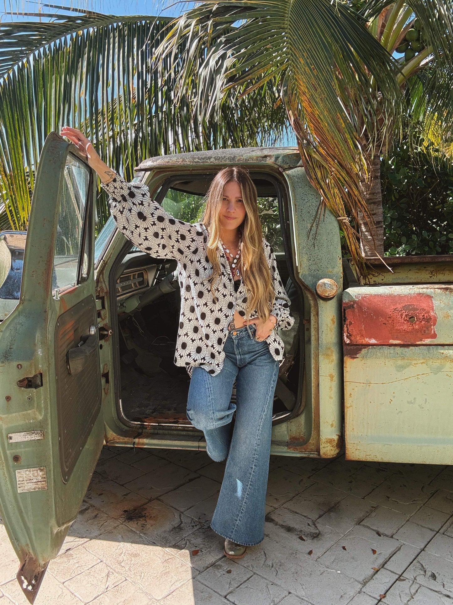 White Wedding Retro Floral Button Up Blouse PREORDER JUNE/JULY 2026 - Lil Bee's Bohemian - Flyclothing LLC