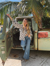 White Wedding Retro Floral Button Up Blouse PREORDER JUNE/JULY 2026 - Lil Bee's Bohemian - Flyclothing LLC