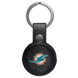 Miami Dolphins AirTag Compatible Leather Key Chain