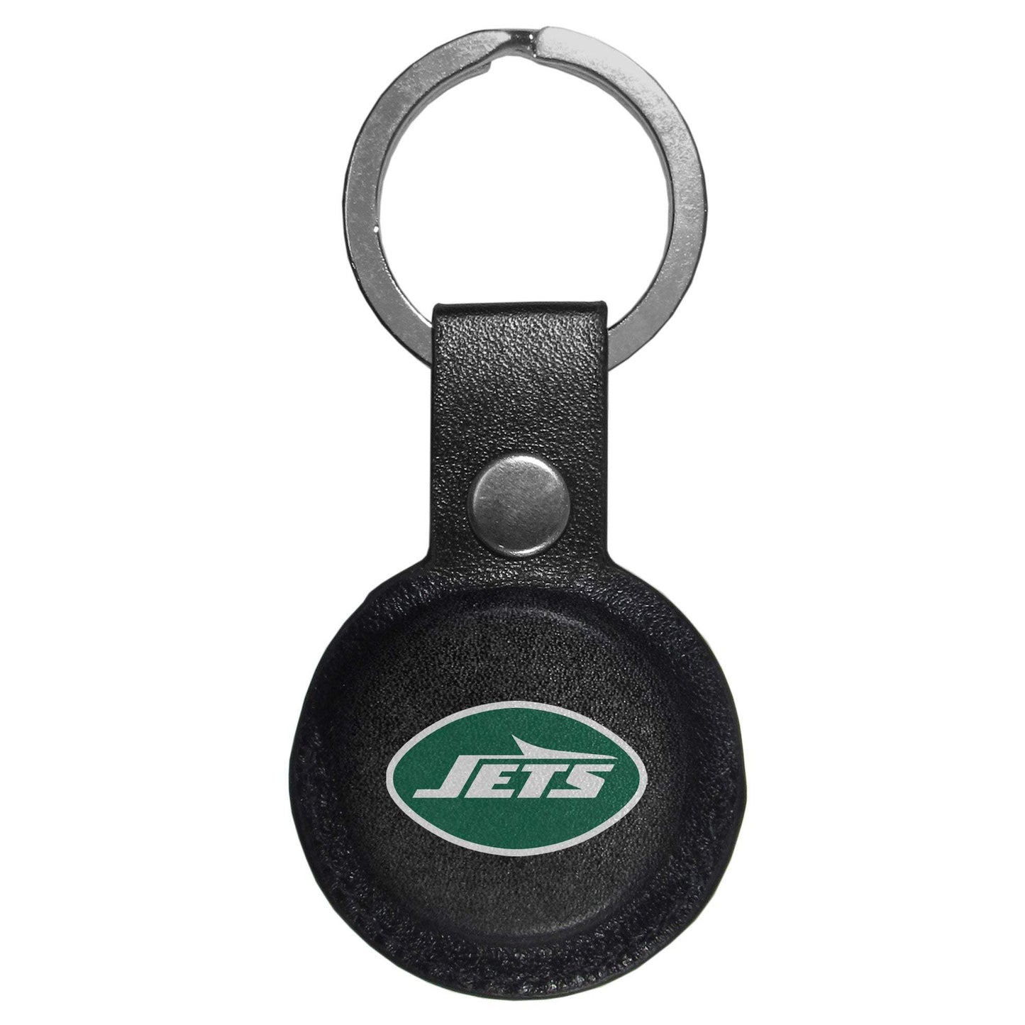 New York Jets AirTag Compatible Leather Key Chain