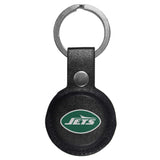 New York Jets AirTag Compatible Leather Key Chain