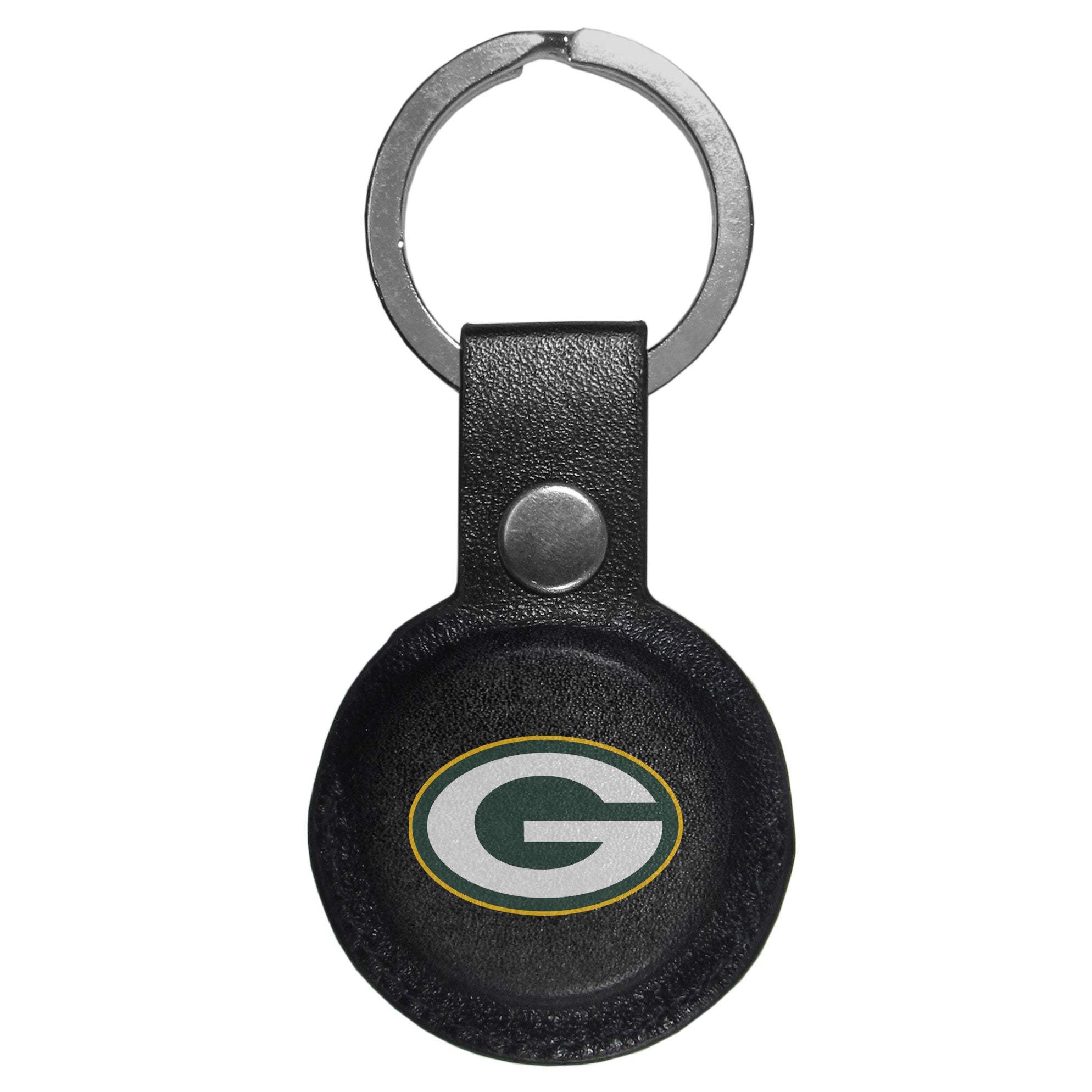 Green Bay Packers AirTag Compatible Leather Key Chain