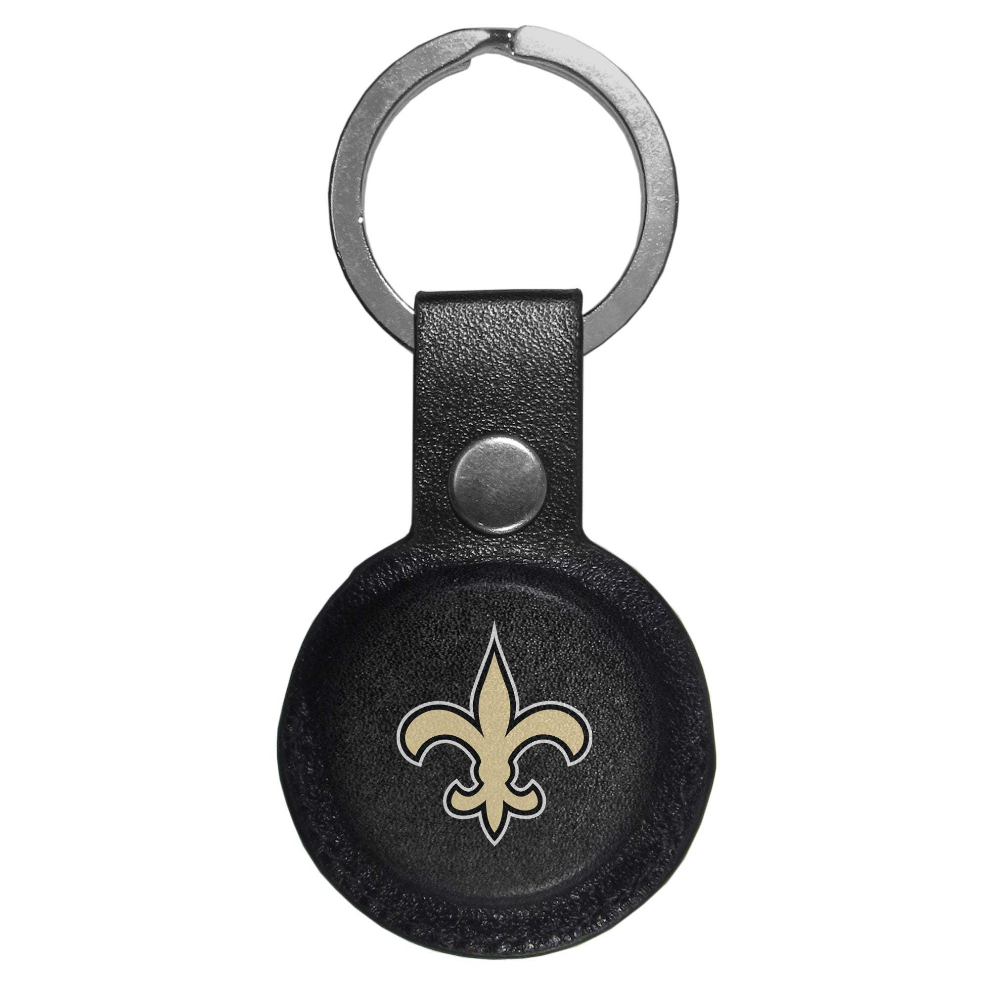 New Orleans Saints AirTag Compatible Leather Key Chain