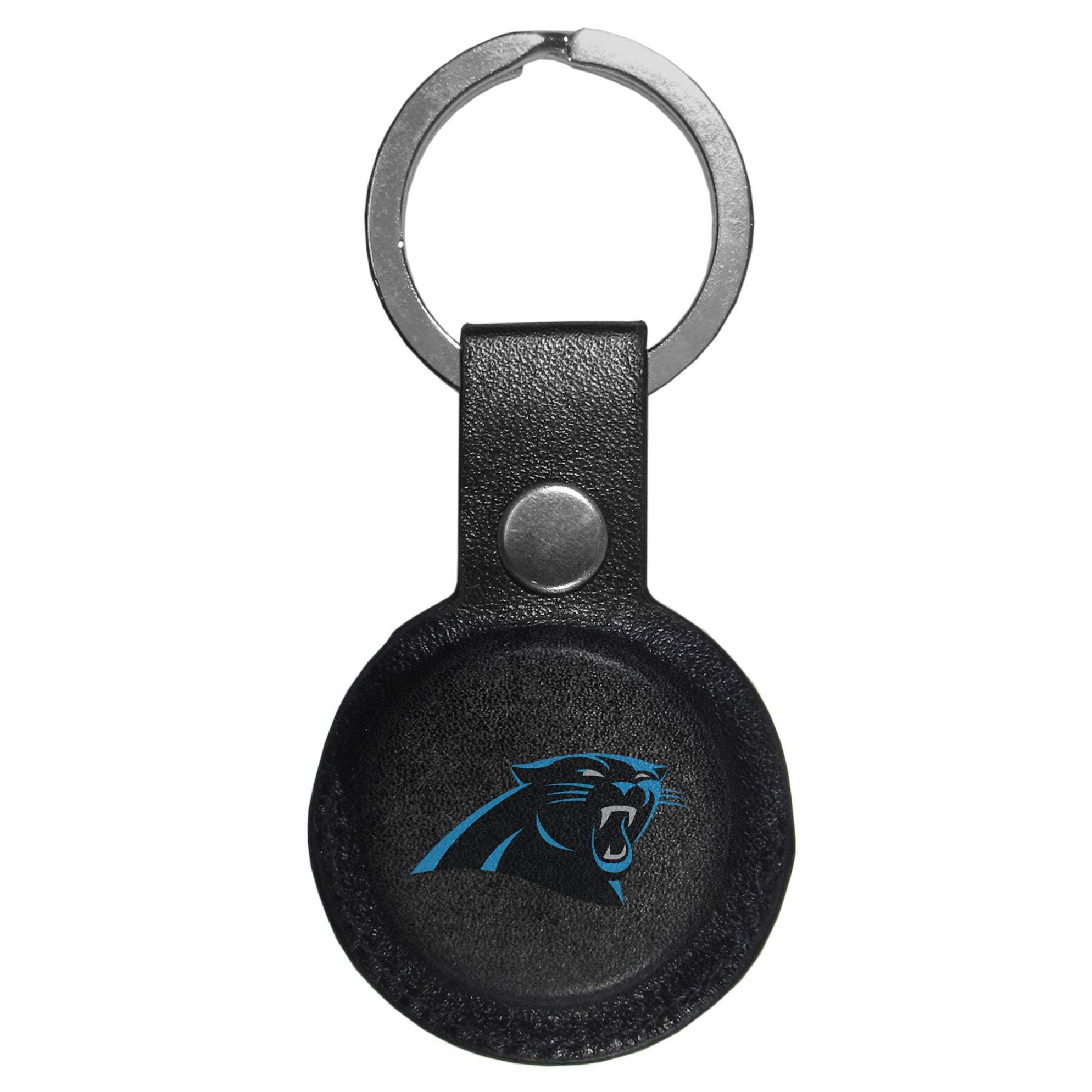 Carolina Panthers AirTag Compatible Leather Key Chain
