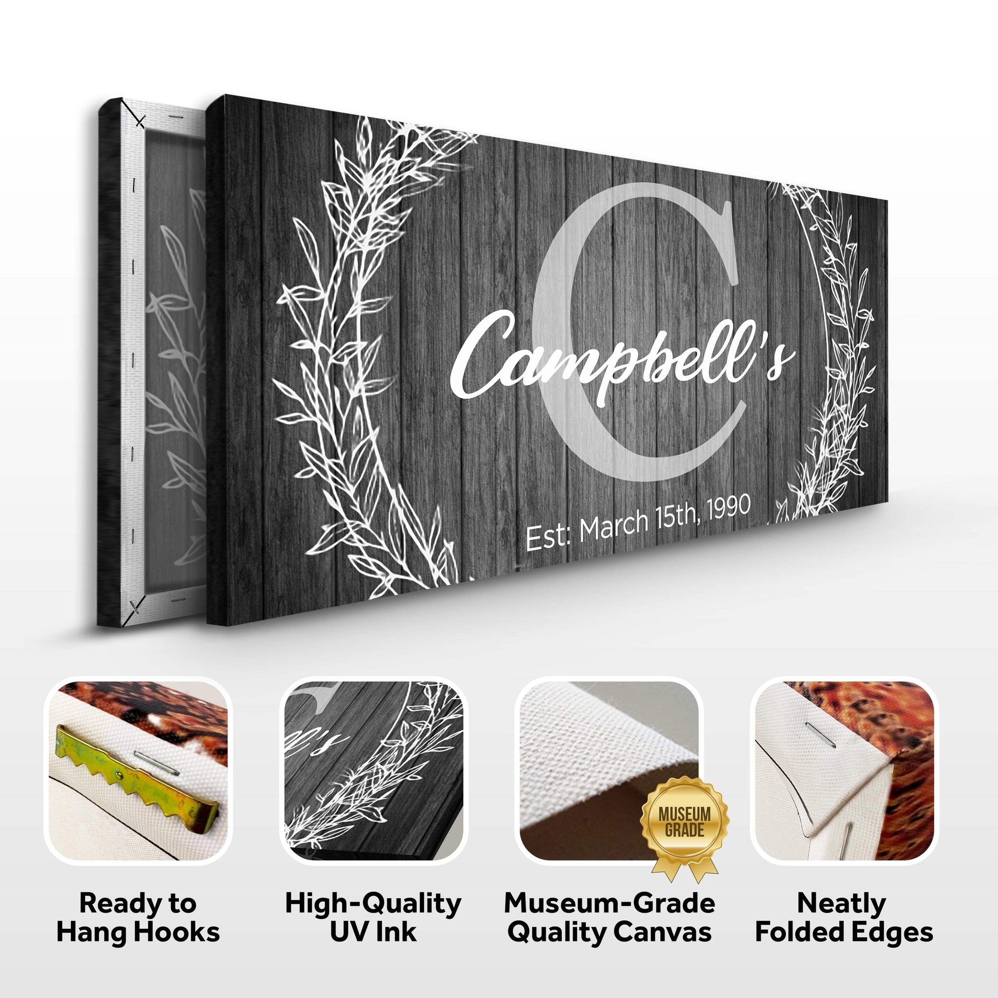 Family Name Sign - Monogram Sign - Tailored Canvases - Flyclothing LLC