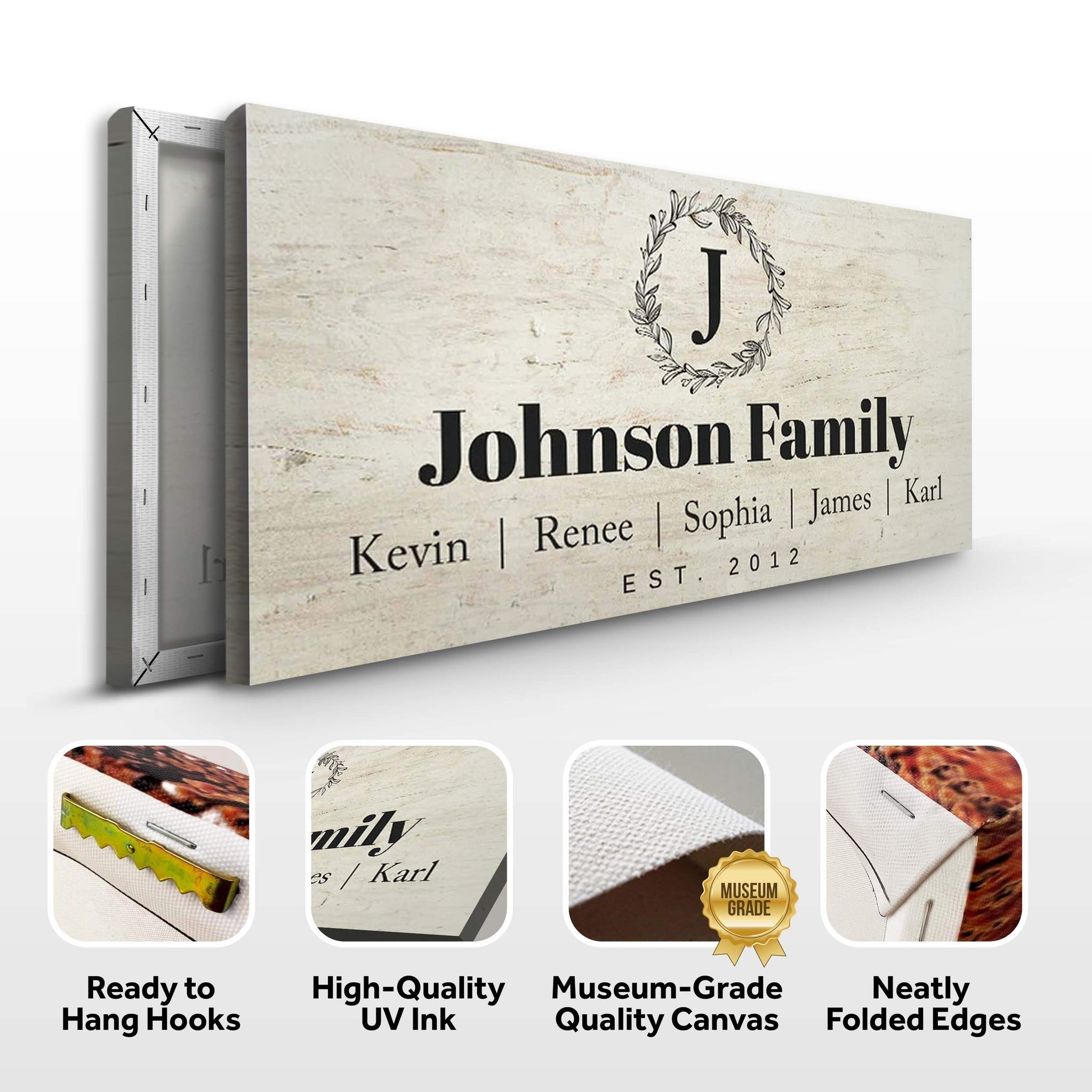 White Family Sign - Tailored Canvases - Flyclothing LLC