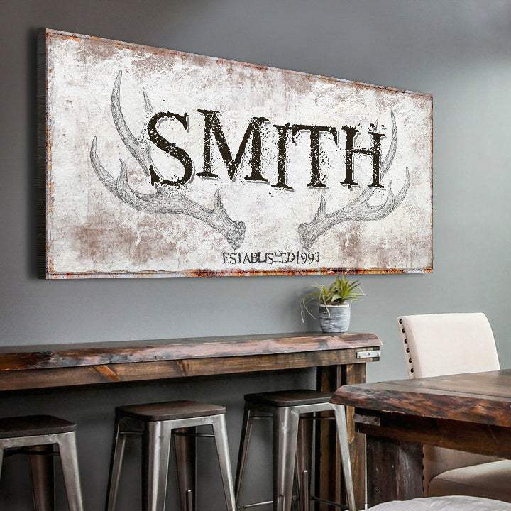 Rustic Family Antler Sign - Tailored Canvases - Flyclothing LLC