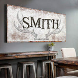 Rustic Family Antler Sign - Tailored Canvases - Flyclothing LLC