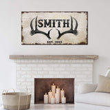 Rustic Family Antler Sign II - Tailored Canvases - Flyclothing LLC