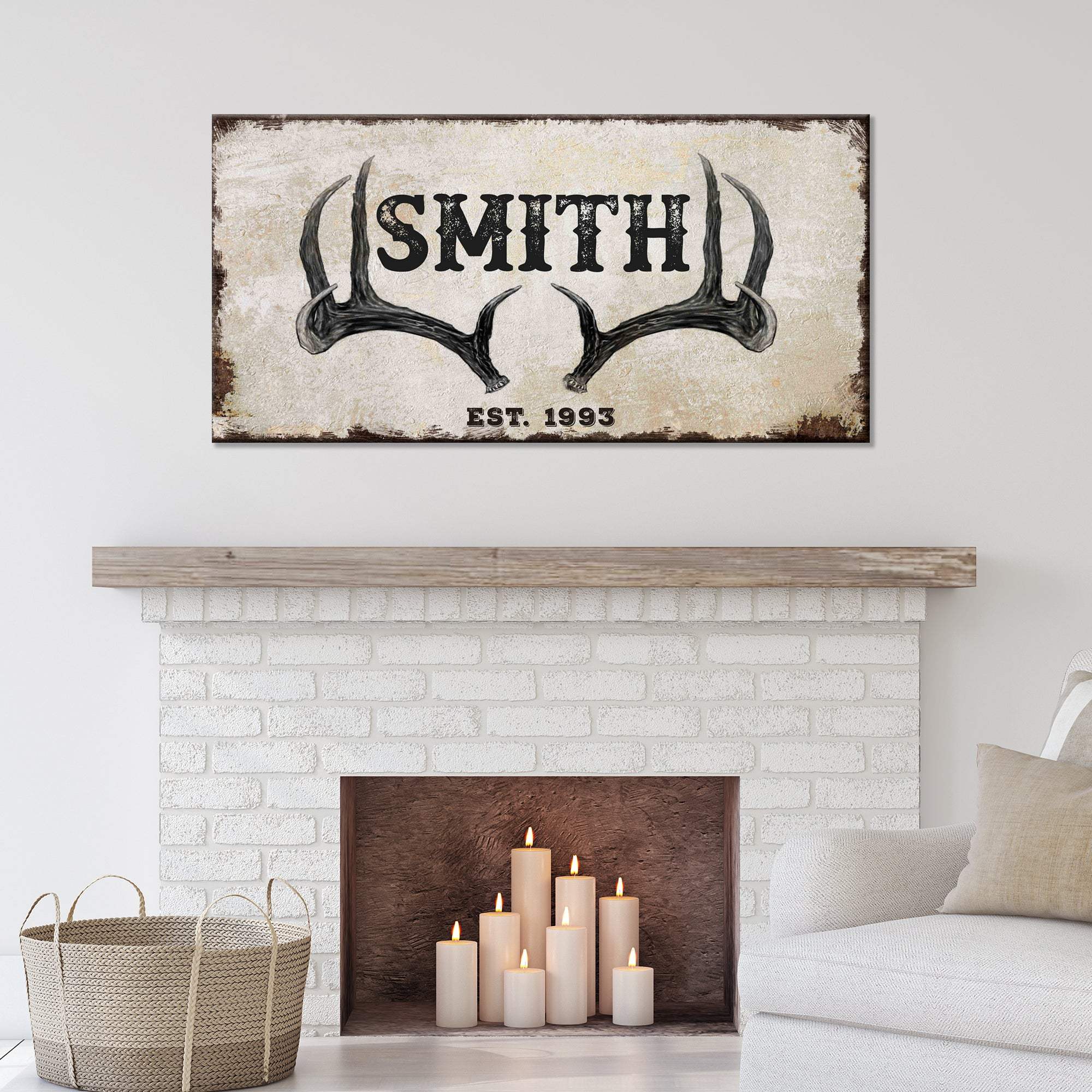 Rustic Family Antler Sign II - Tailored Canvases - Flyclothing LLC