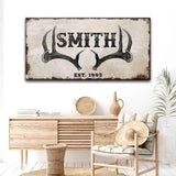 Rustic Family Antler Sign II - Tailored Canvases - Flyclothing LLC