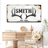 Rustic Family Antler Sign II - Tailored Canvases - Flyclothing LLC