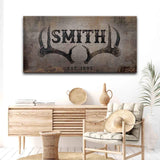 Rustic Family Antler Sign II - Tailored Canvases - Flyclothing LLC