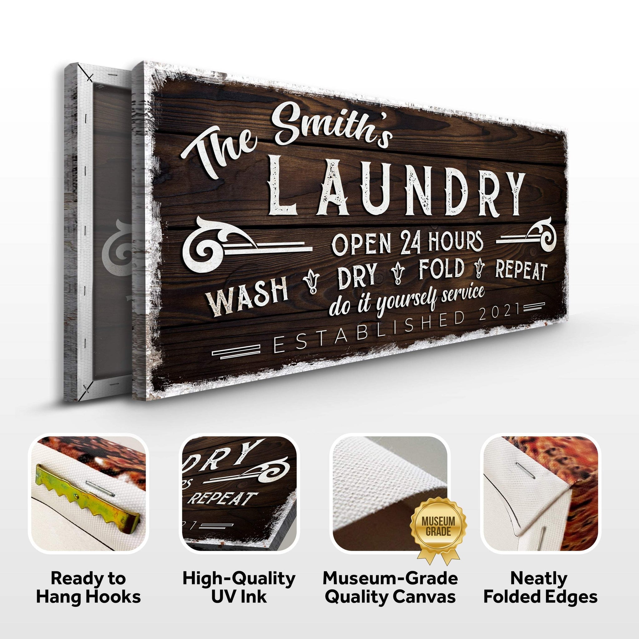 Personalized Laundry Room Sign III - Tailored Canvases - Flyclothing LLC