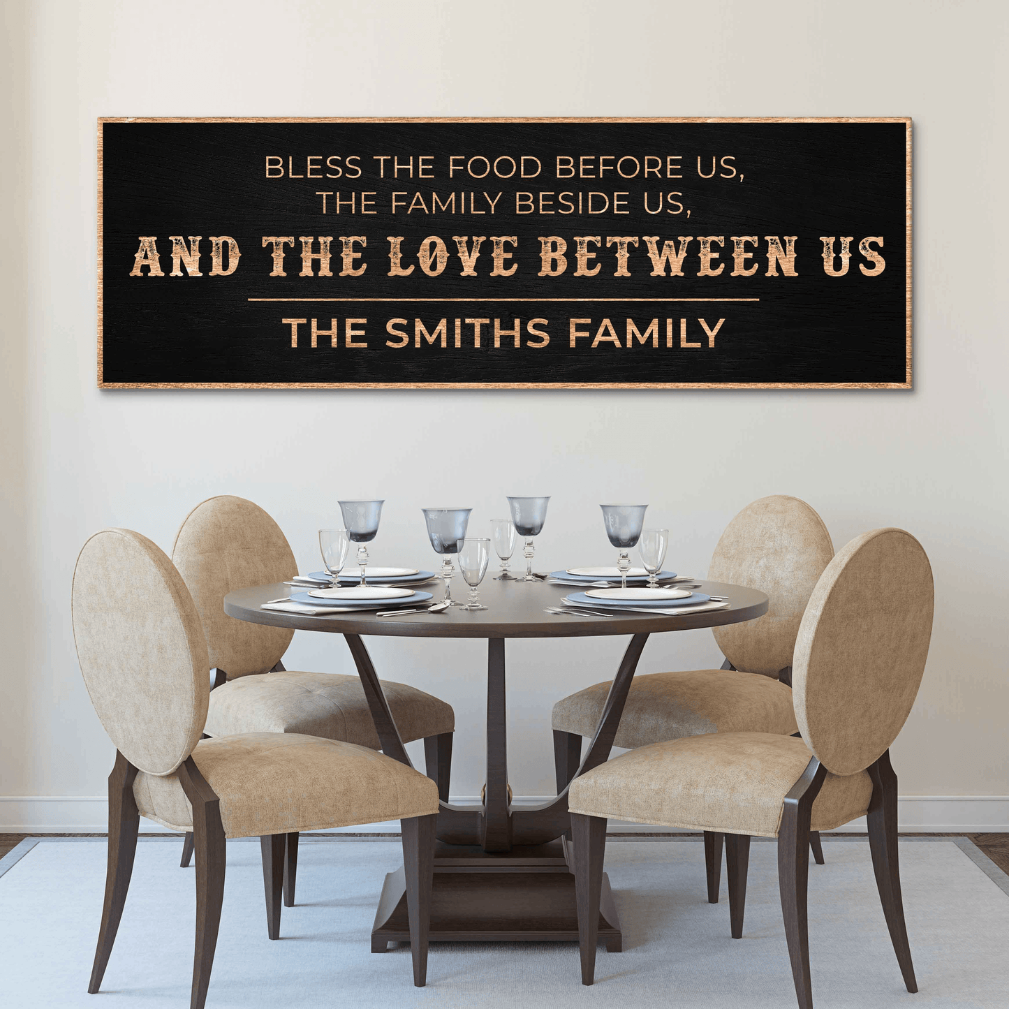 Family Blessing: Bless the Food Sign - Tailored Canvases - Flyclothing LLC