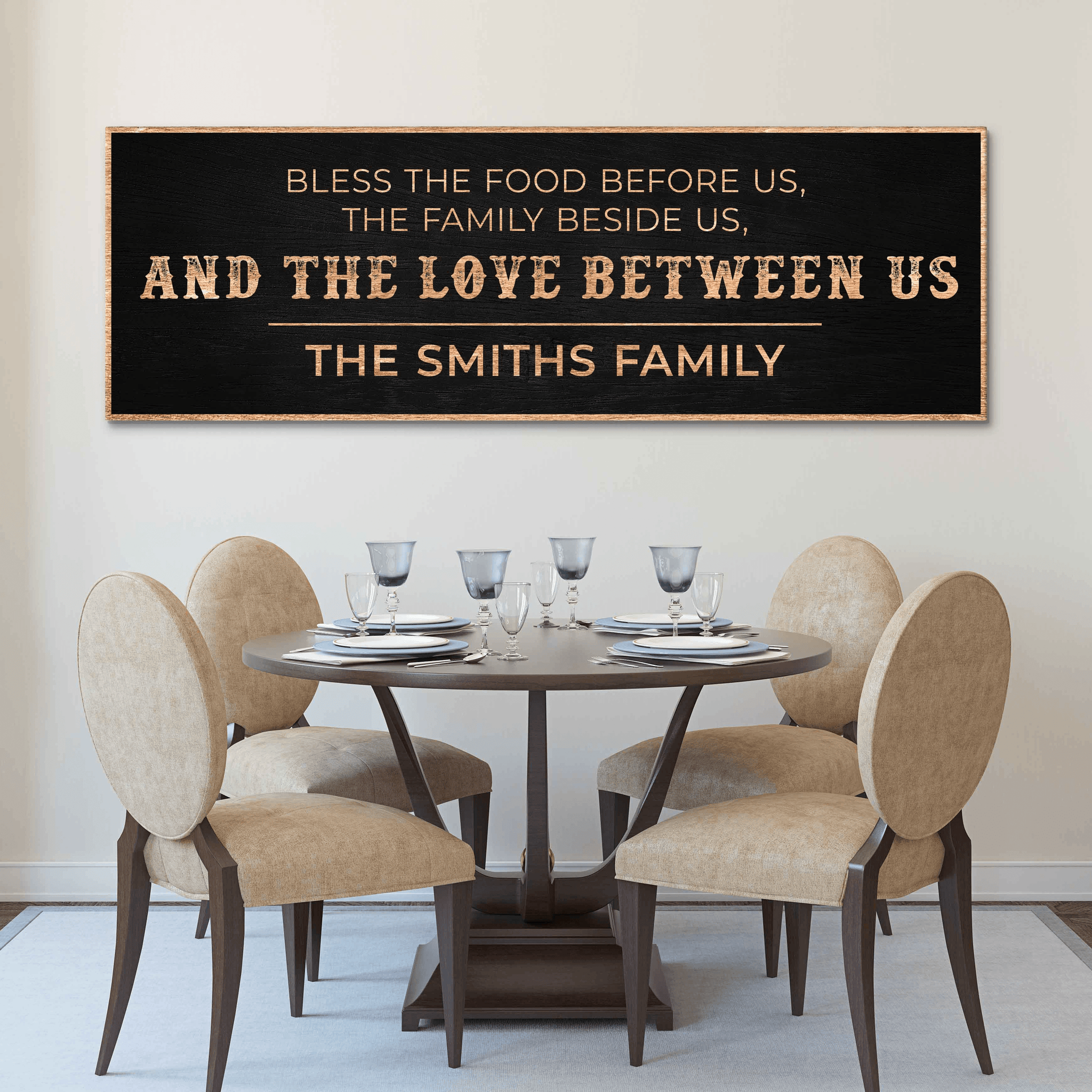 Family Blessing: Bless the Food Sign - Tailored Canvases - Flyclothing LLC