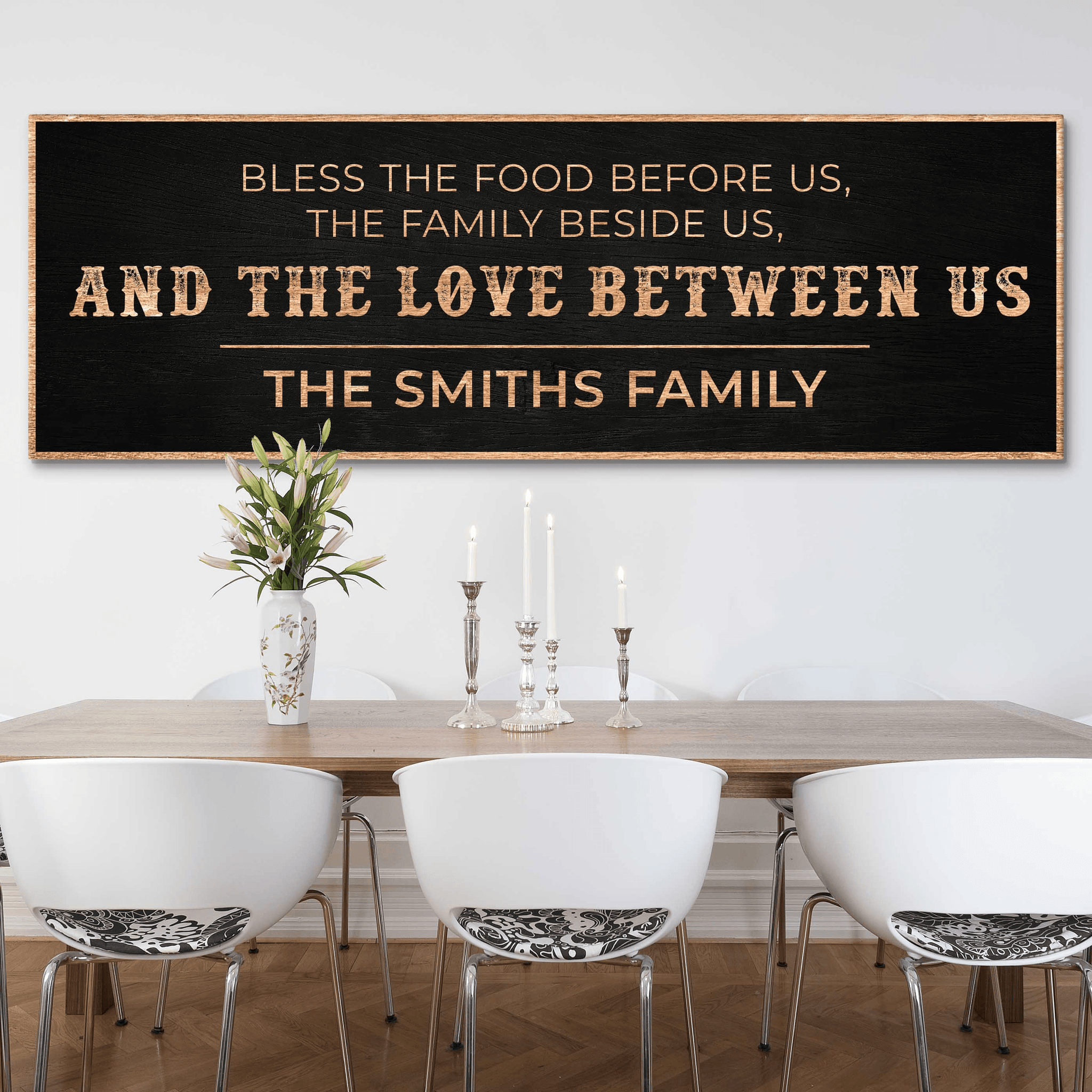 Family Blessing: Bless the Food Sign - Tailored Canvases - Flyclothing LLC