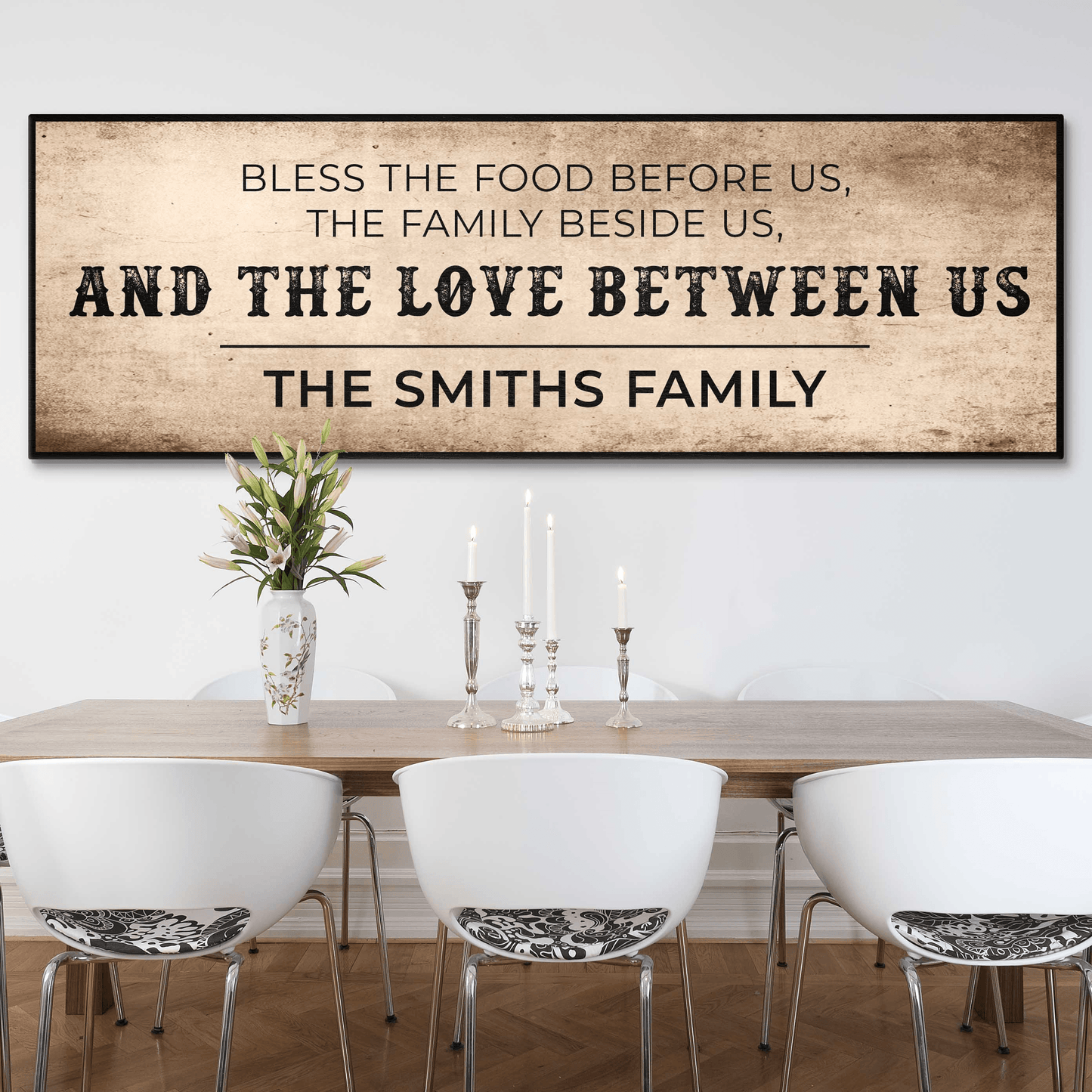 Family Blessing: Bless the Food Sign - Tailored Canvases - Flyclothing LLC