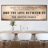Family Blessing: Bless the Food Sign - Tailored Canvases - Flyclothing LLC