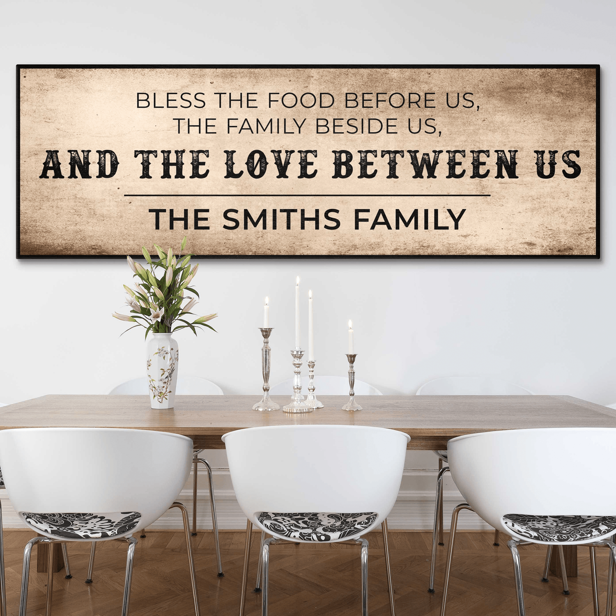 Family Blessing: Bless the Food Sign - Tailored Canvases - Flyclothing LLC