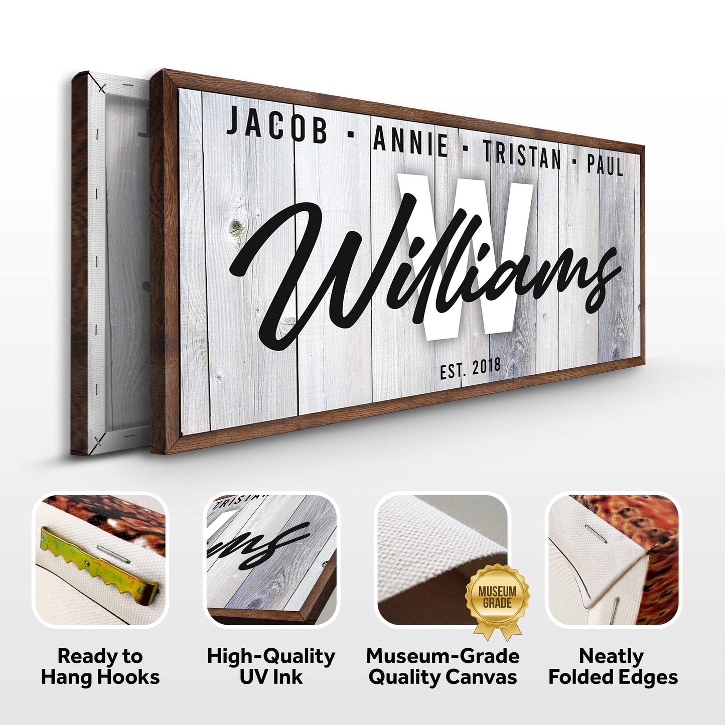 Family Wood Sign - Tailored Canvases - Flyclothing LLC