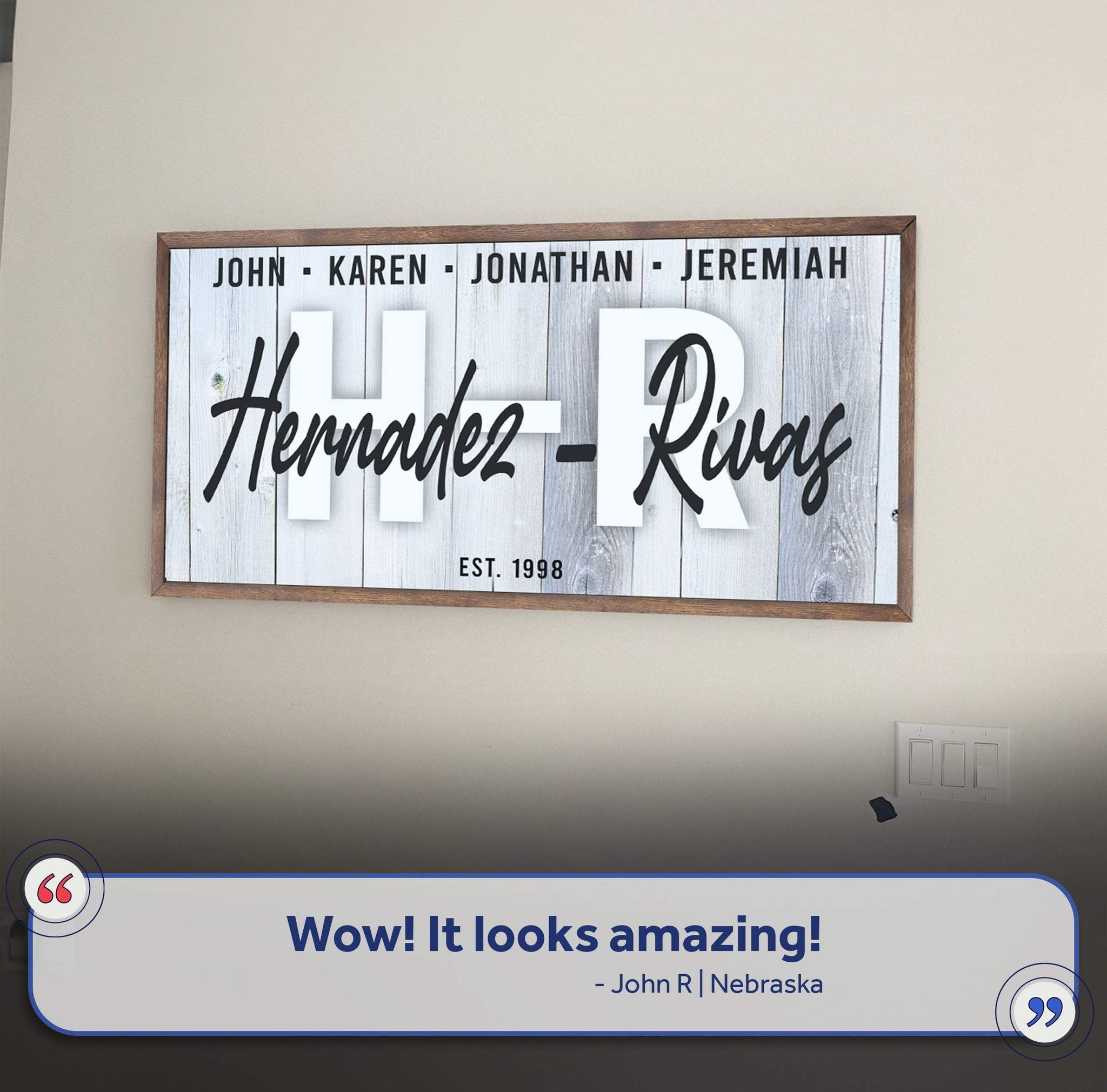 Family Wood Sign - Tailored Canvases - Flyclothing LLC