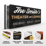 Family Theater and Lounge Sign III - Tailored Canvases - Flyclothing LLC