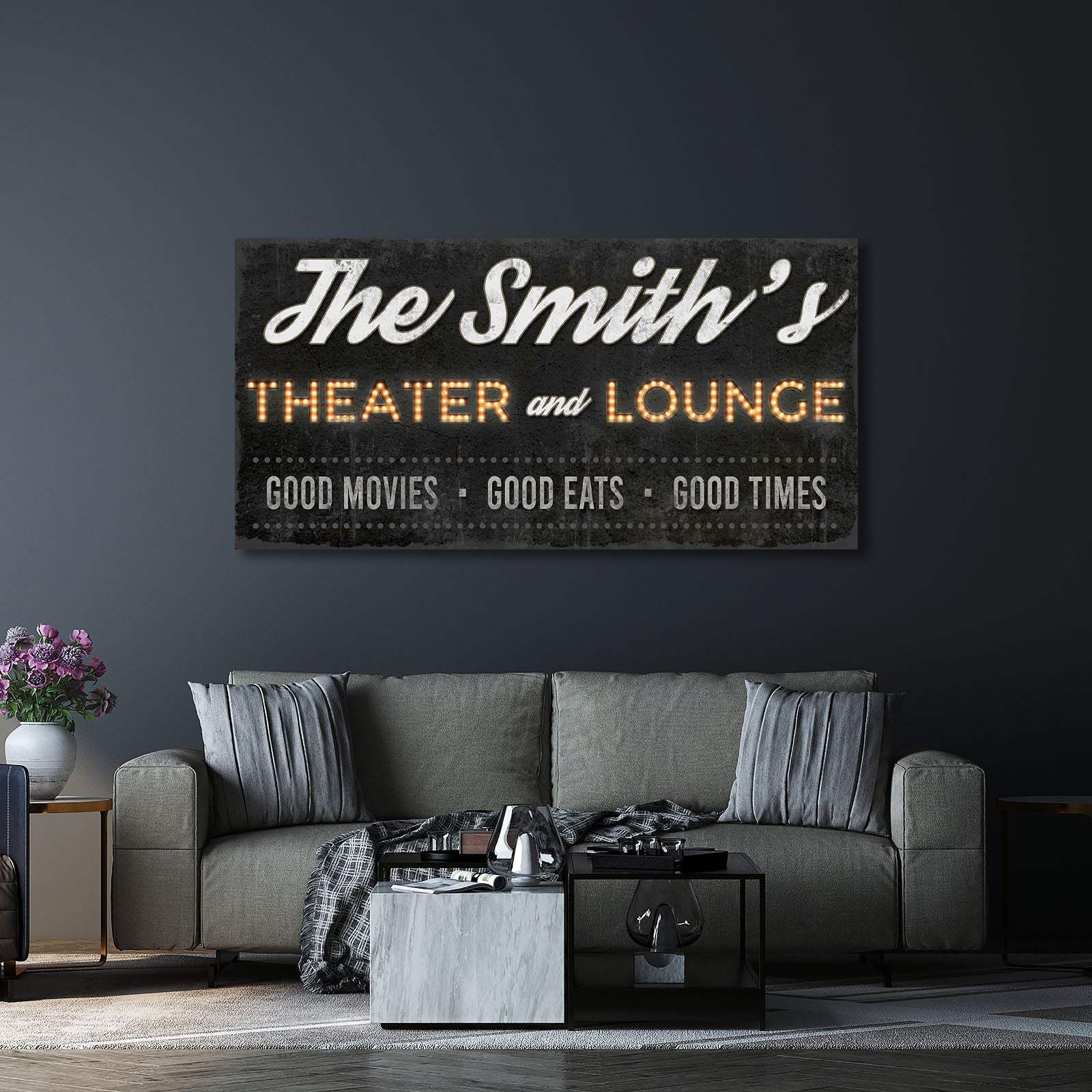 Family Theater and Lounge Sign III - Tailored Canvases - Flyclothing LLC