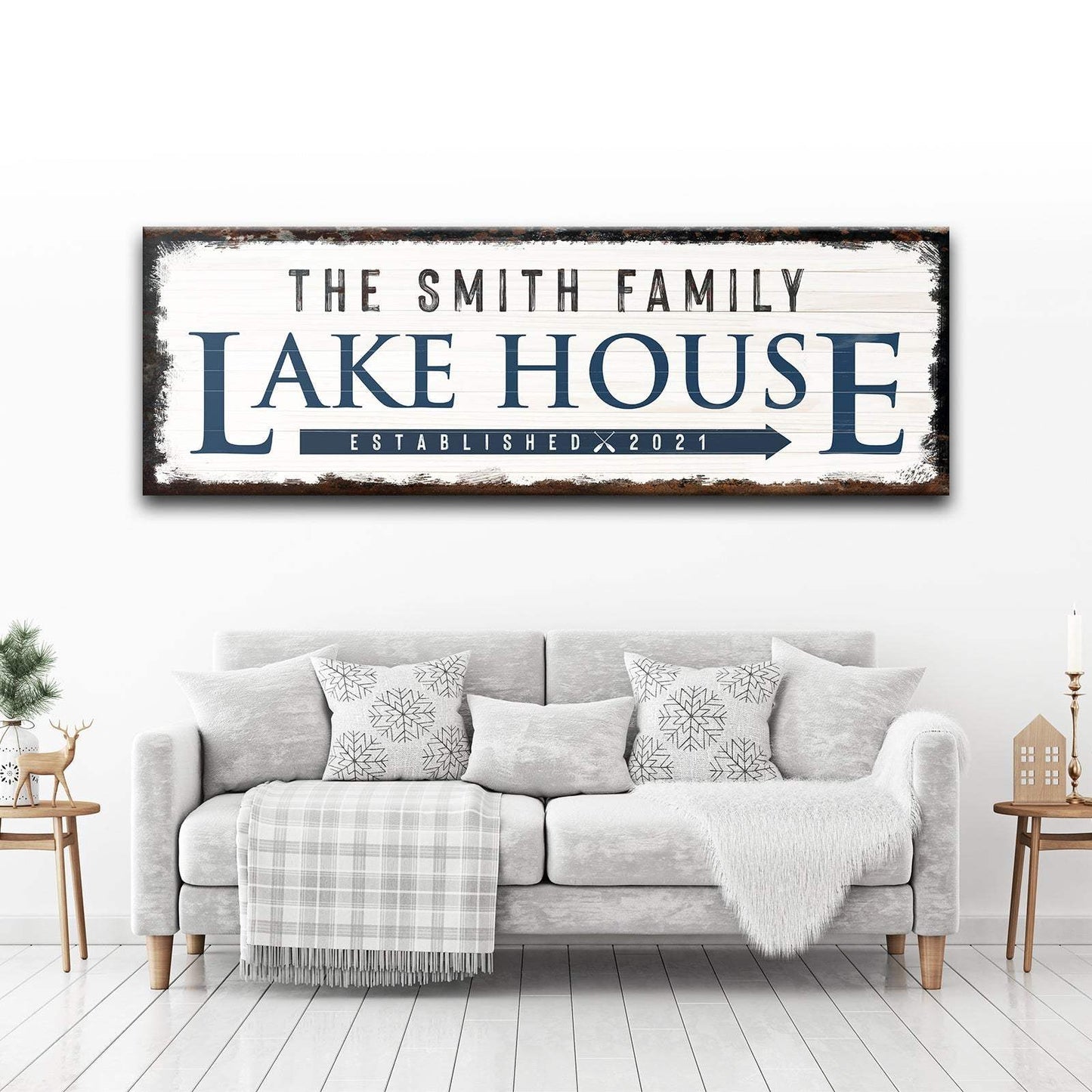 Family Lake House Arrow Sign - Tailored Canvases - Flyclothing LLC