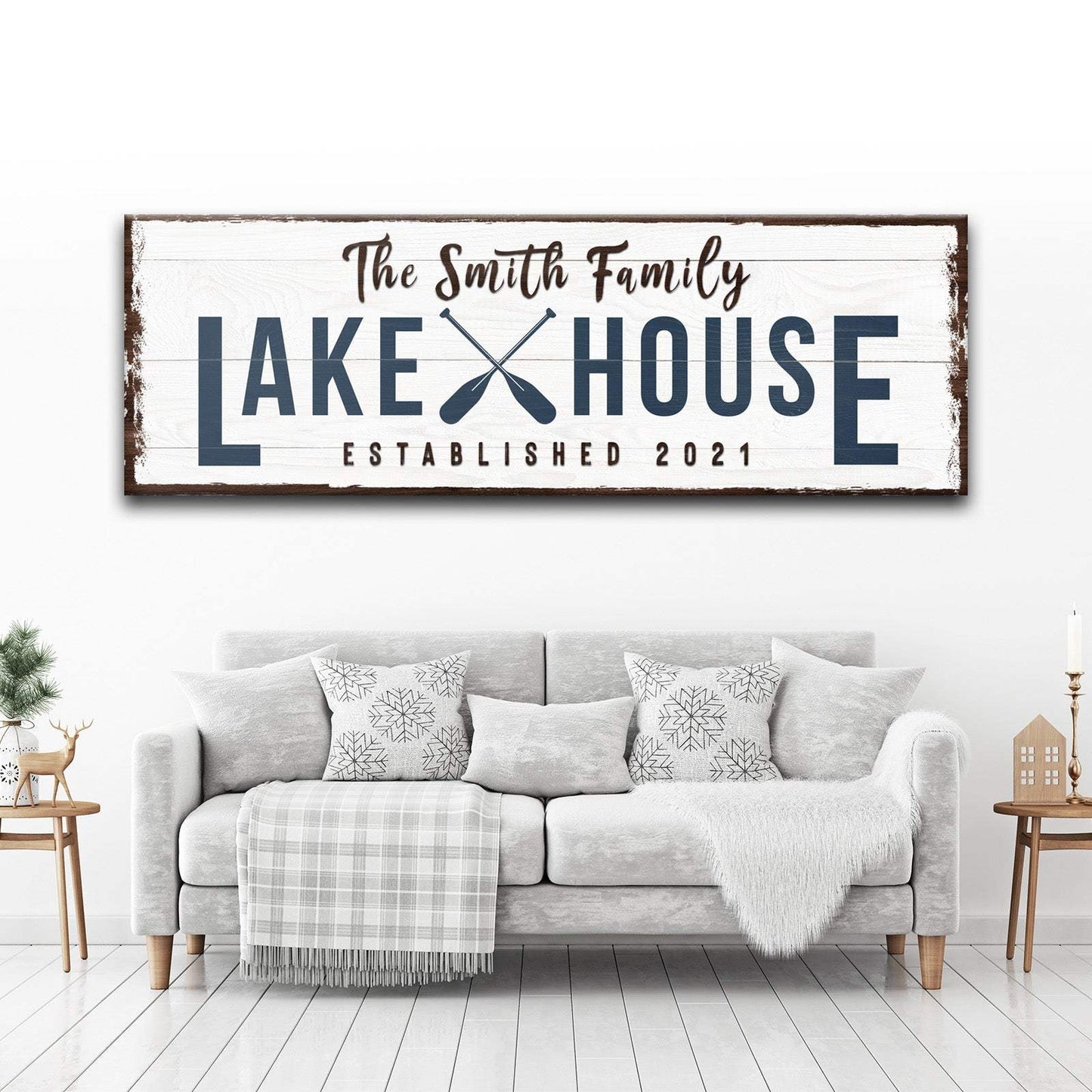 Family Lake House Arrow Sign II - Tailored Canvases - Flyclothing LLC