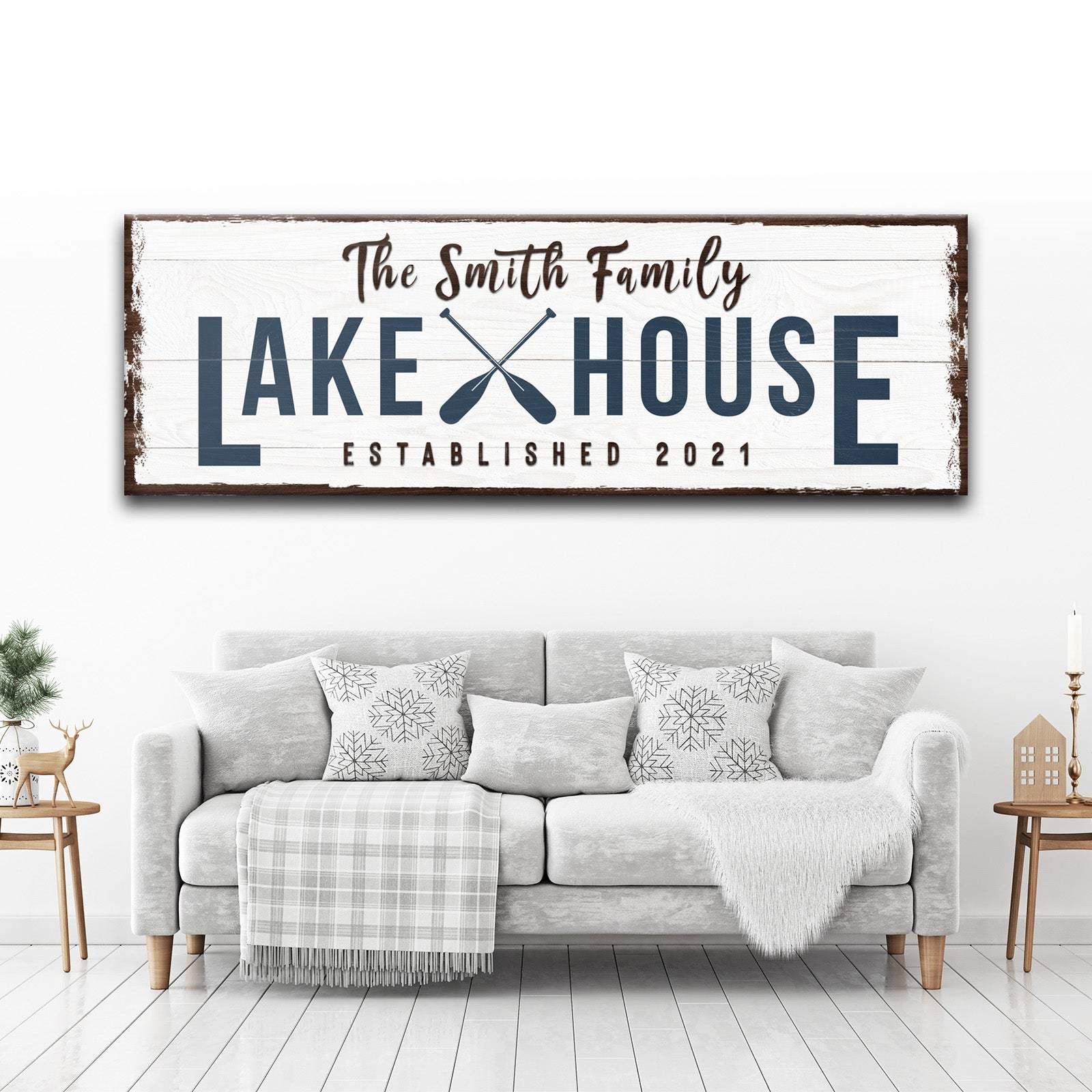 Family Lake House Arrow Sign II - Tailored Canvases - Flyclothing LLC