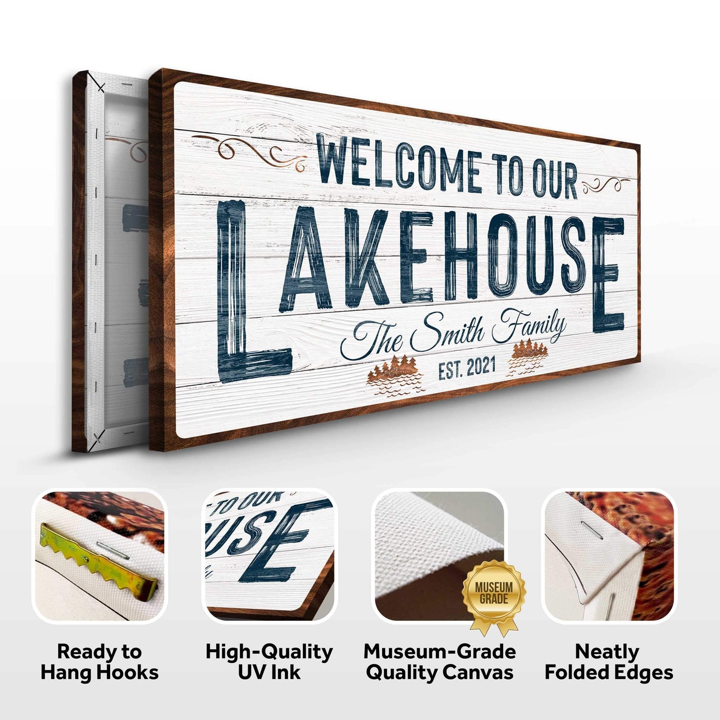 Welcome To Our Lakehouse Sign - Tailored Canvases - Flyclothing LLC
